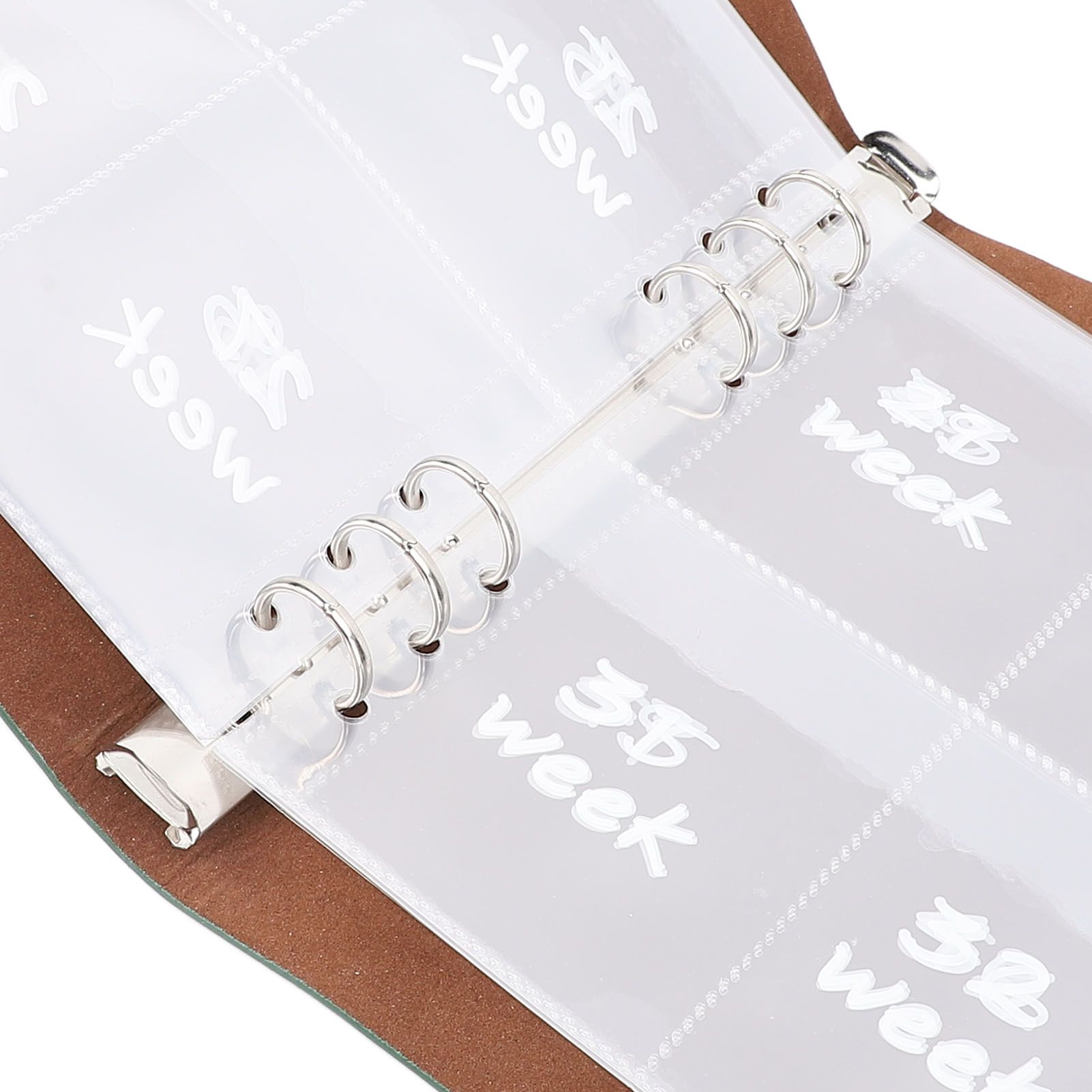 52 Week Money Saving Challenge Book Leather PP Film Reusable Budget Challenge view 6