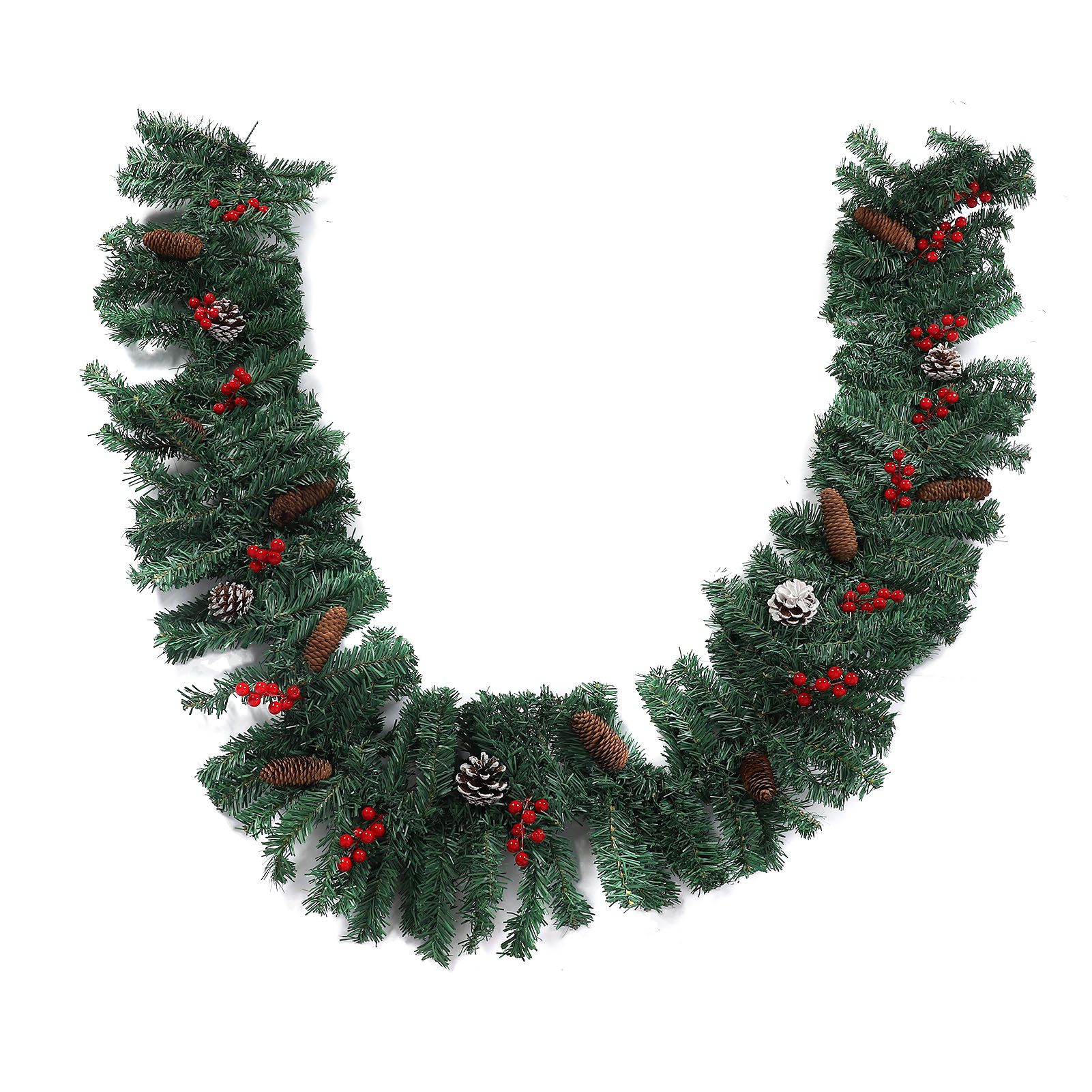 8.9ft Pre Lit Artificial Xmas Garland 50 LED Battery Operated Lighted Xmas view 8