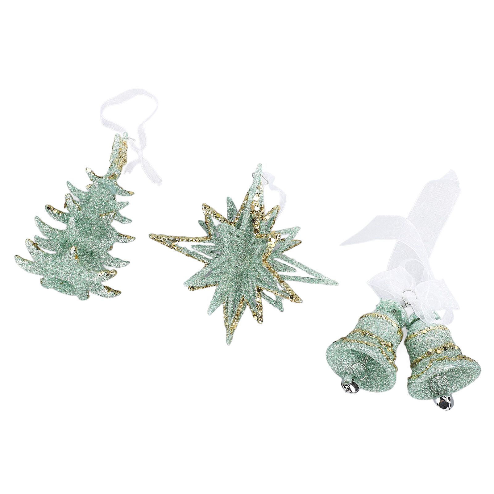 3pcs Xmas Hanging Decor Xmas Tree Bell Star Shape Ornaments for Stair Door view 12