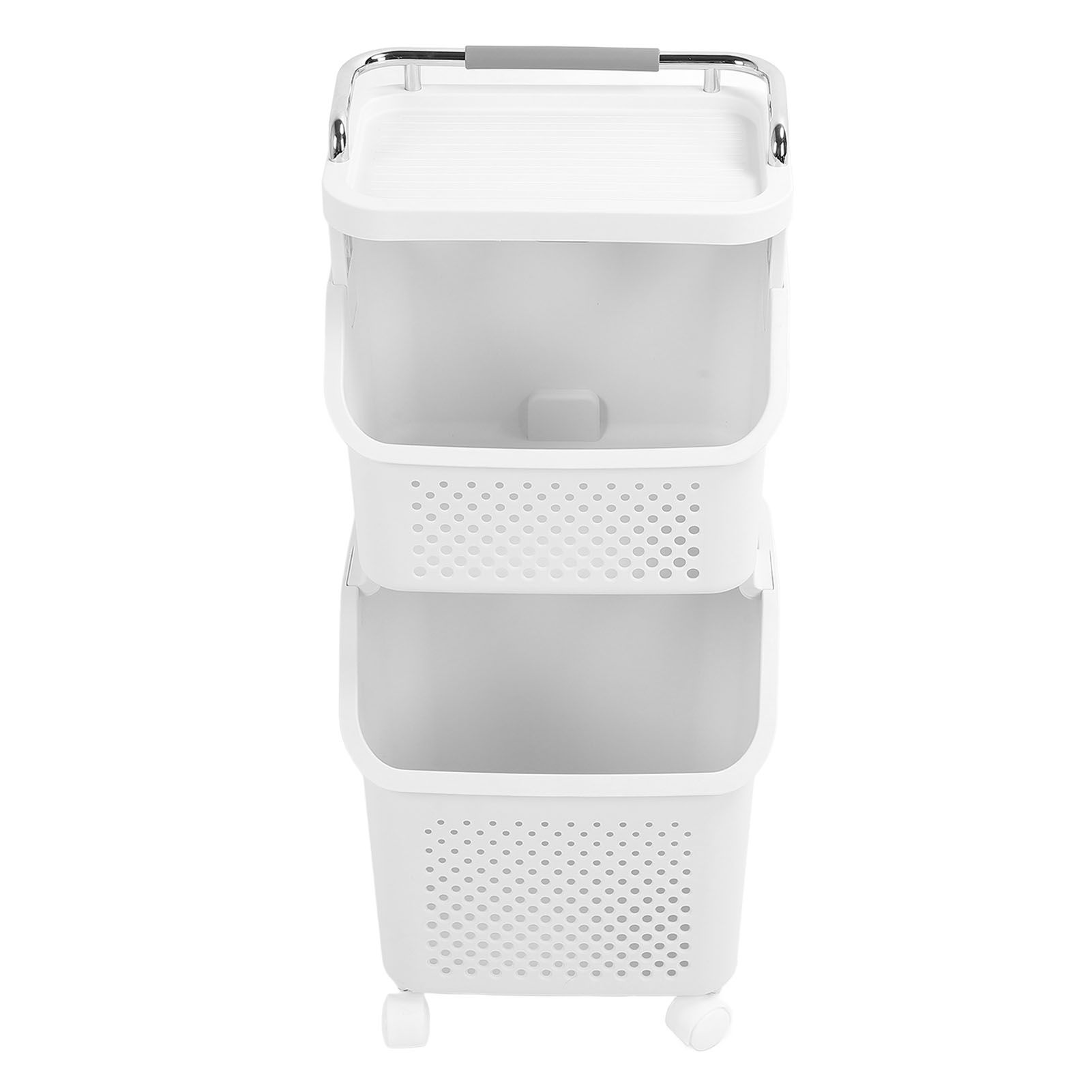 Rolling Laundry Hamper PP ABS Laundry Shelf Clothes Storage Basket Organizer view 6