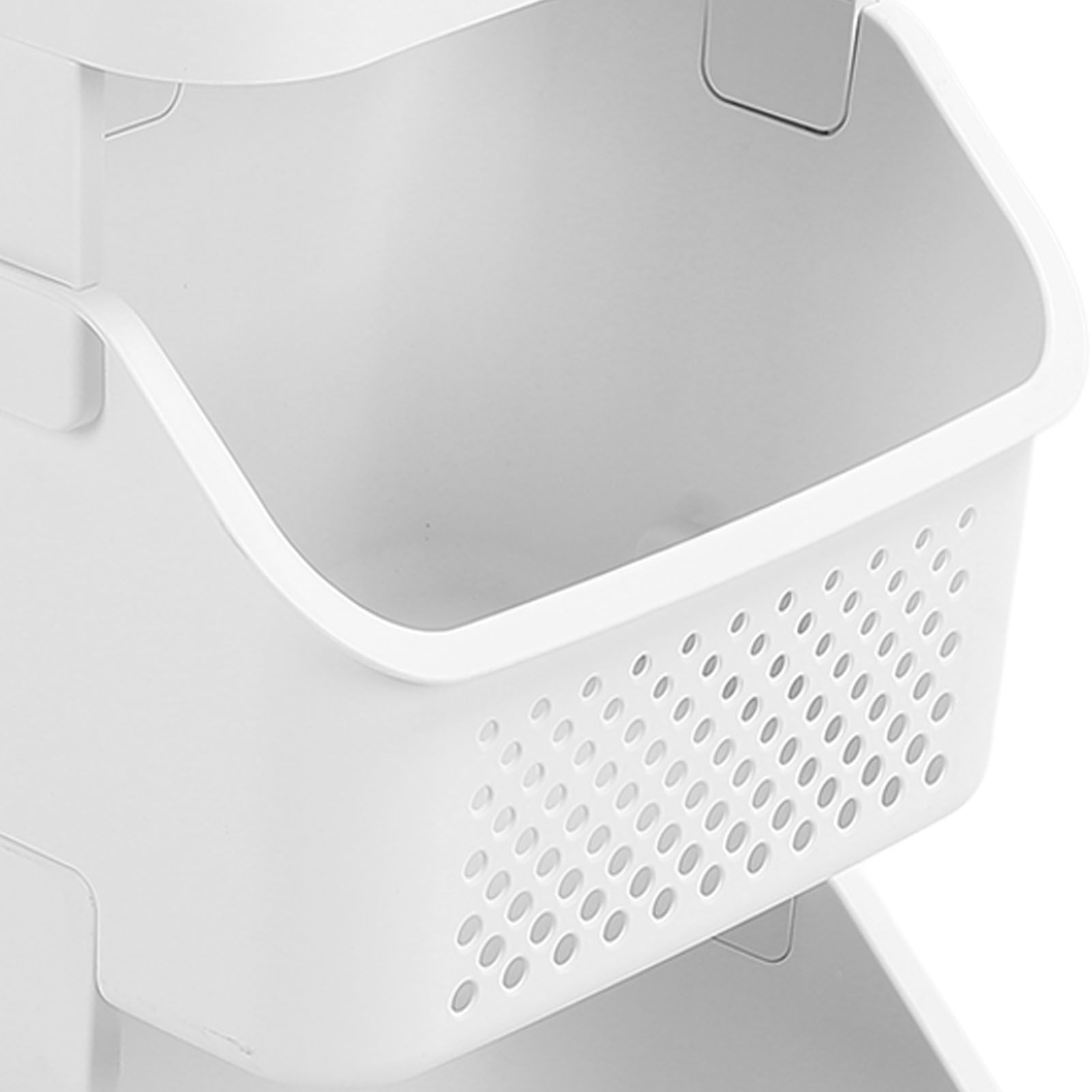 Rolling Laundry Hamper PP ABS Laundry Shelf Clothes Storage Basket Organizer view 7