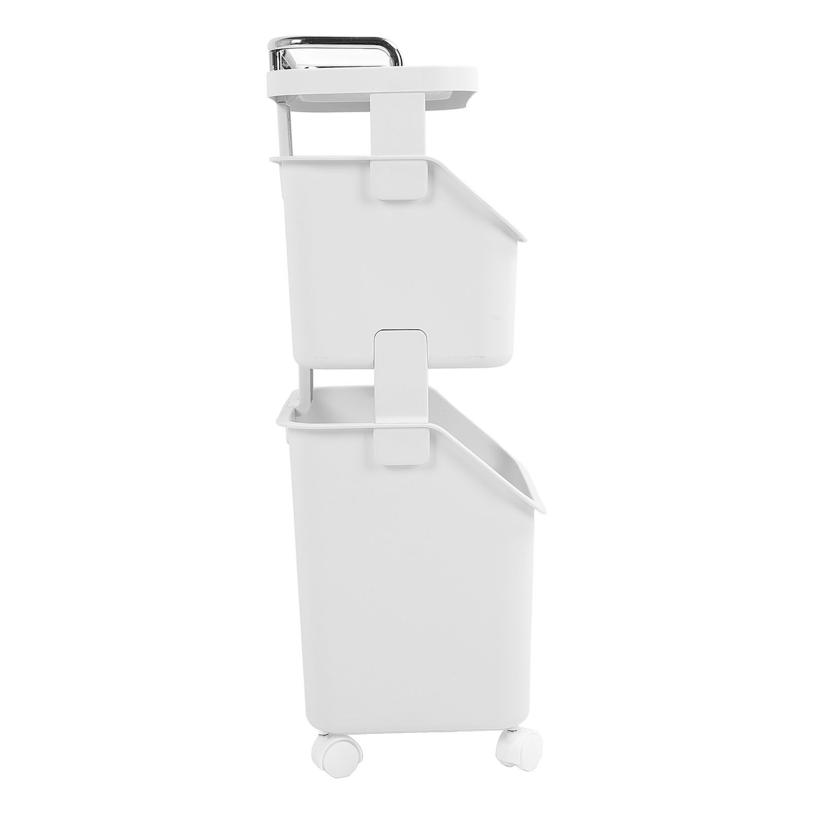 Rolling Laundry Hamper PP ABS Laundry Shelf Clothes Storage Basket Organizer view 12