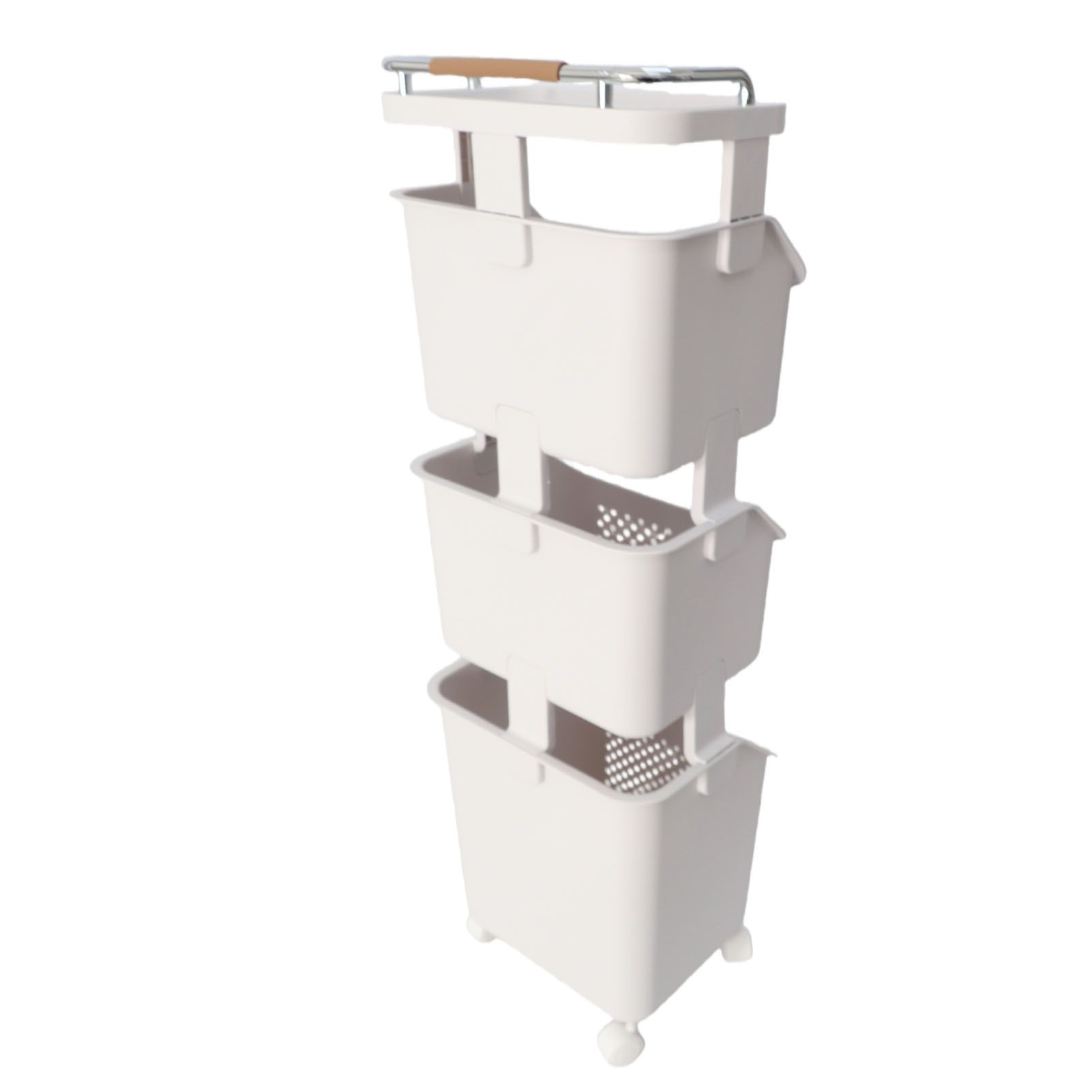 Rolling Laundry Hamper PP ABS Laundry Shelf Clothes Storage Basket Organizer view 10
