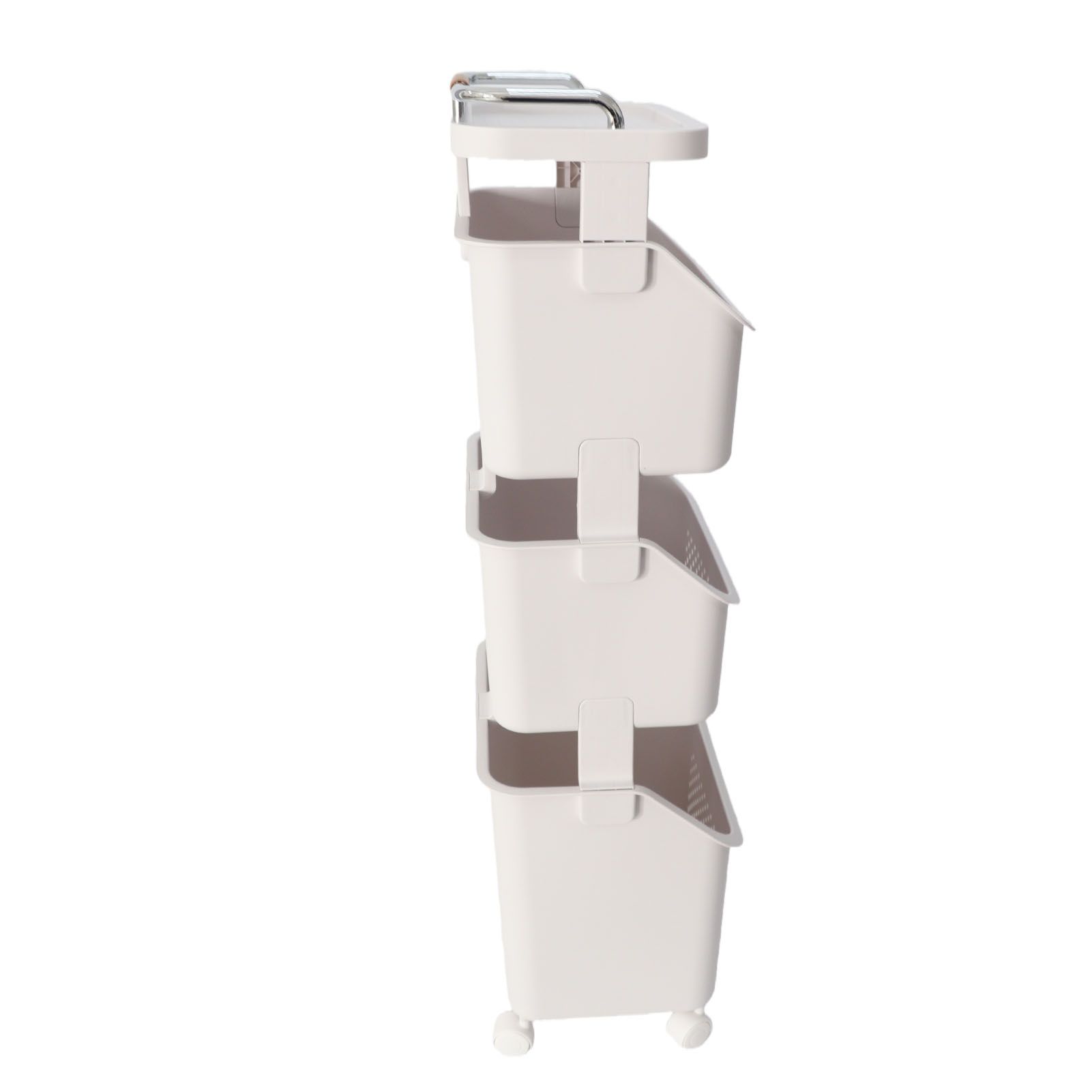 Rolling Laundry Hamper PP ABS Laundry Shelf Clothes Storage Basket Organizer view 11