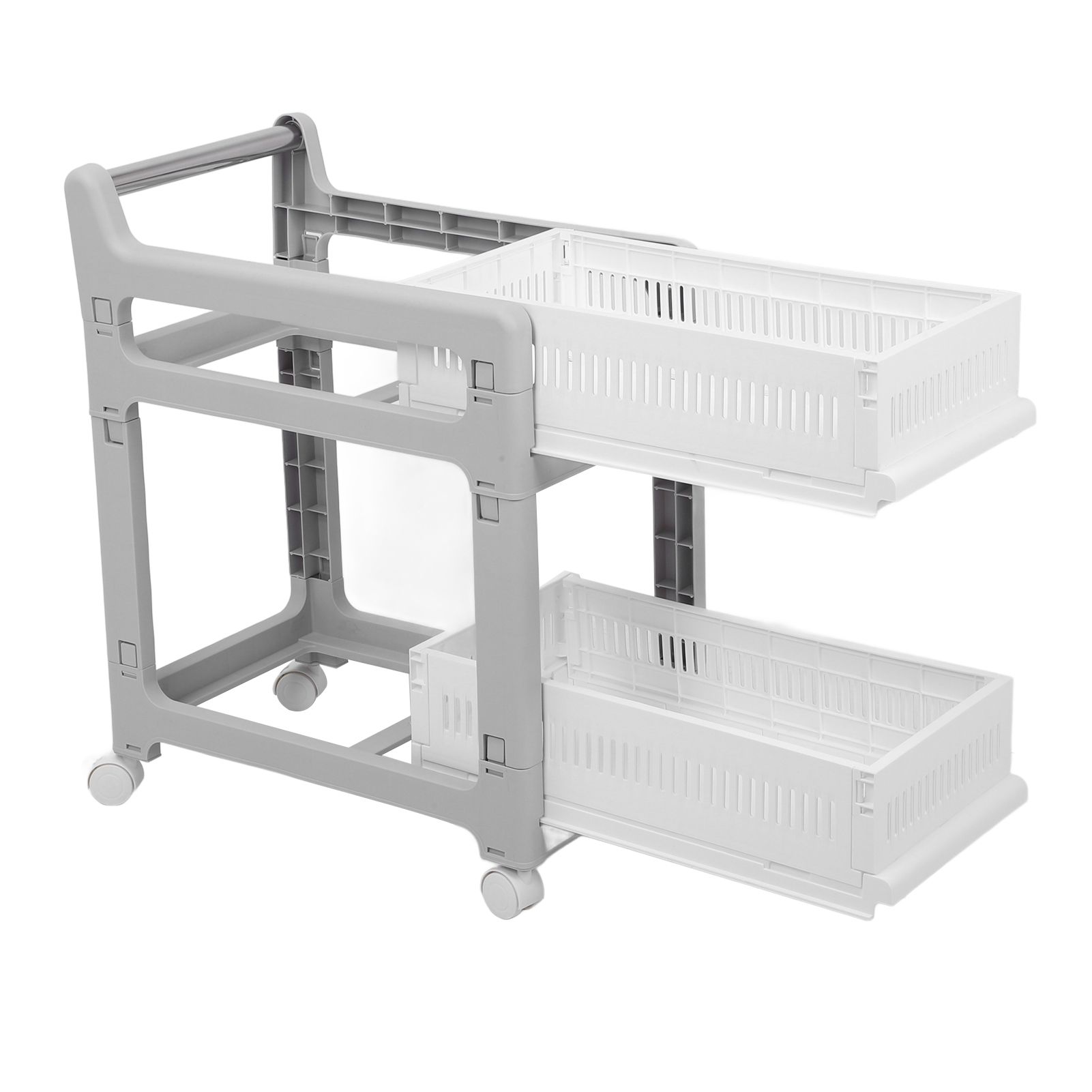 Storage Trolley Sliding Drawers Rolling Utility Cart with Universal Wheel for view 4
