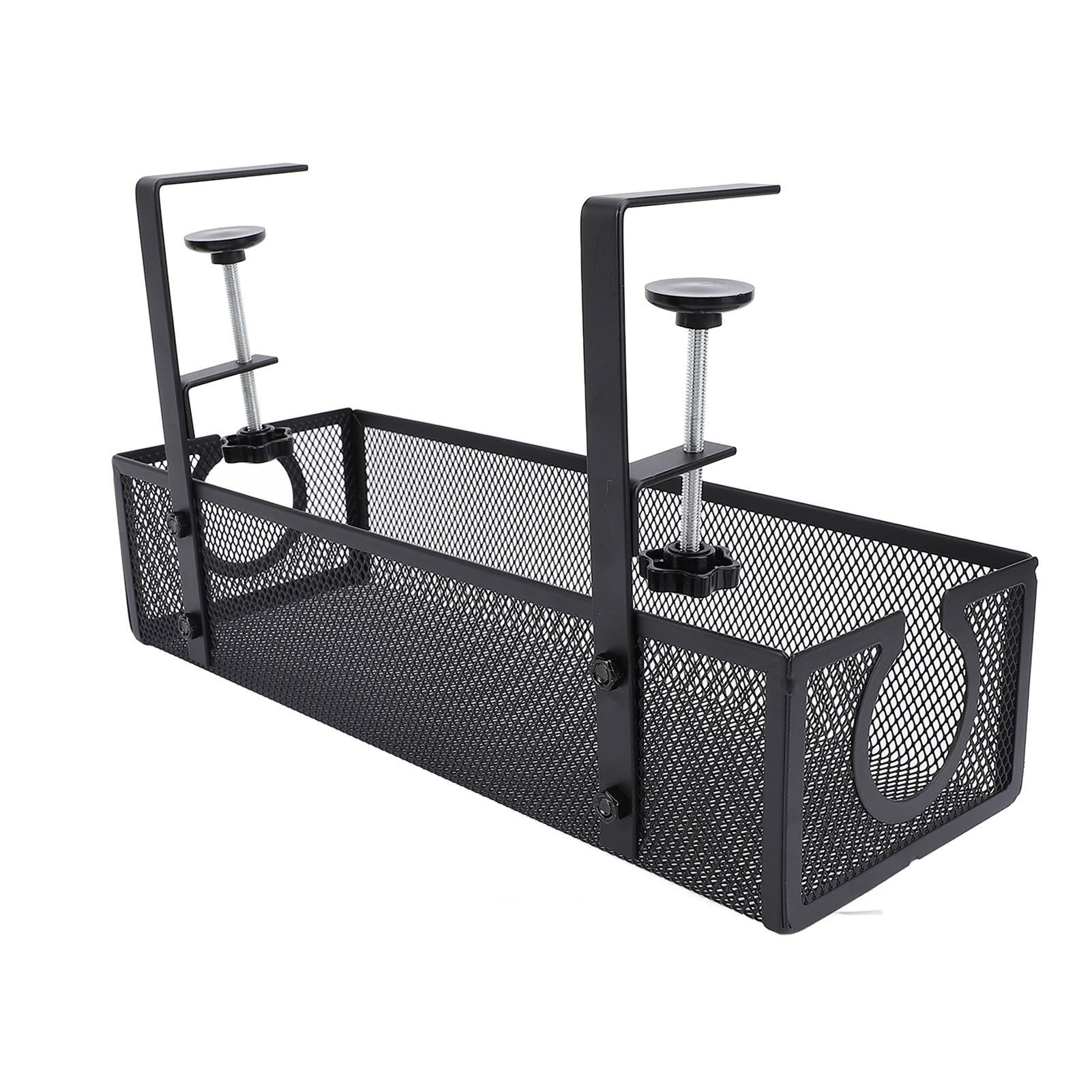 Under Desk Cable Management Tray Carbon Steel Side Round Hole Trapezoidal Desk view 5