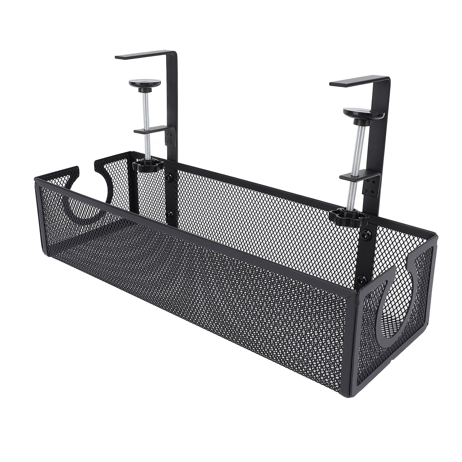 Under Desk Cable Management Tray Carbon Steel Side Round Hole Trapezoidal Desk view 7