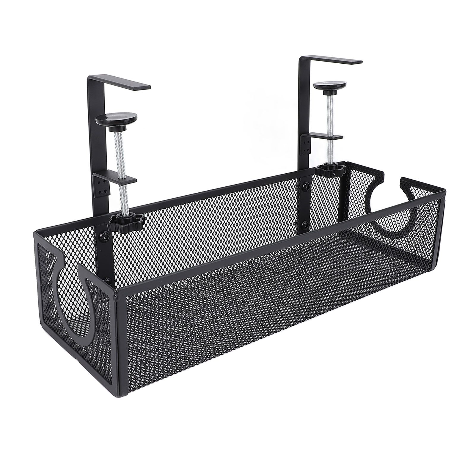 Under Desk Cable Management Tray Carbon Steel Side Round Hole Trapezoidal Desk view 8