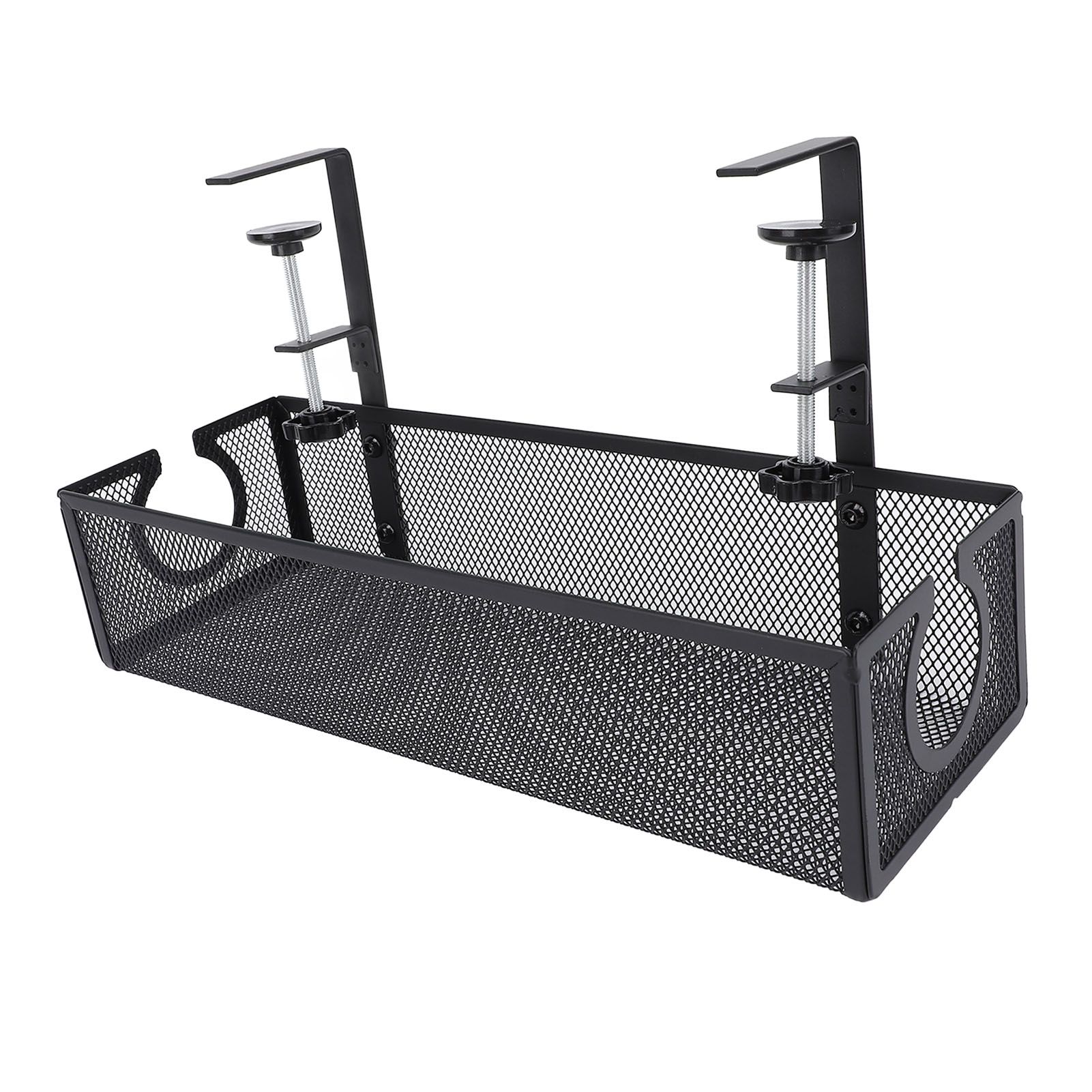 Under Desk Cable Management Tray Carbon Steel Side Round Hole Trapezoidal Desk view 9