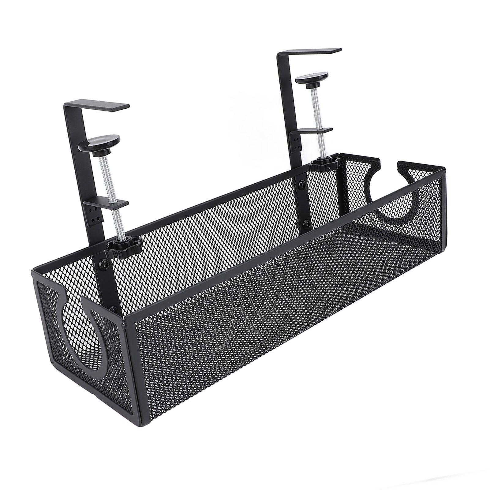 Under Desk Cable Management Tray Carbon Steel Side Round Hole Trapezoidal Desk view 10