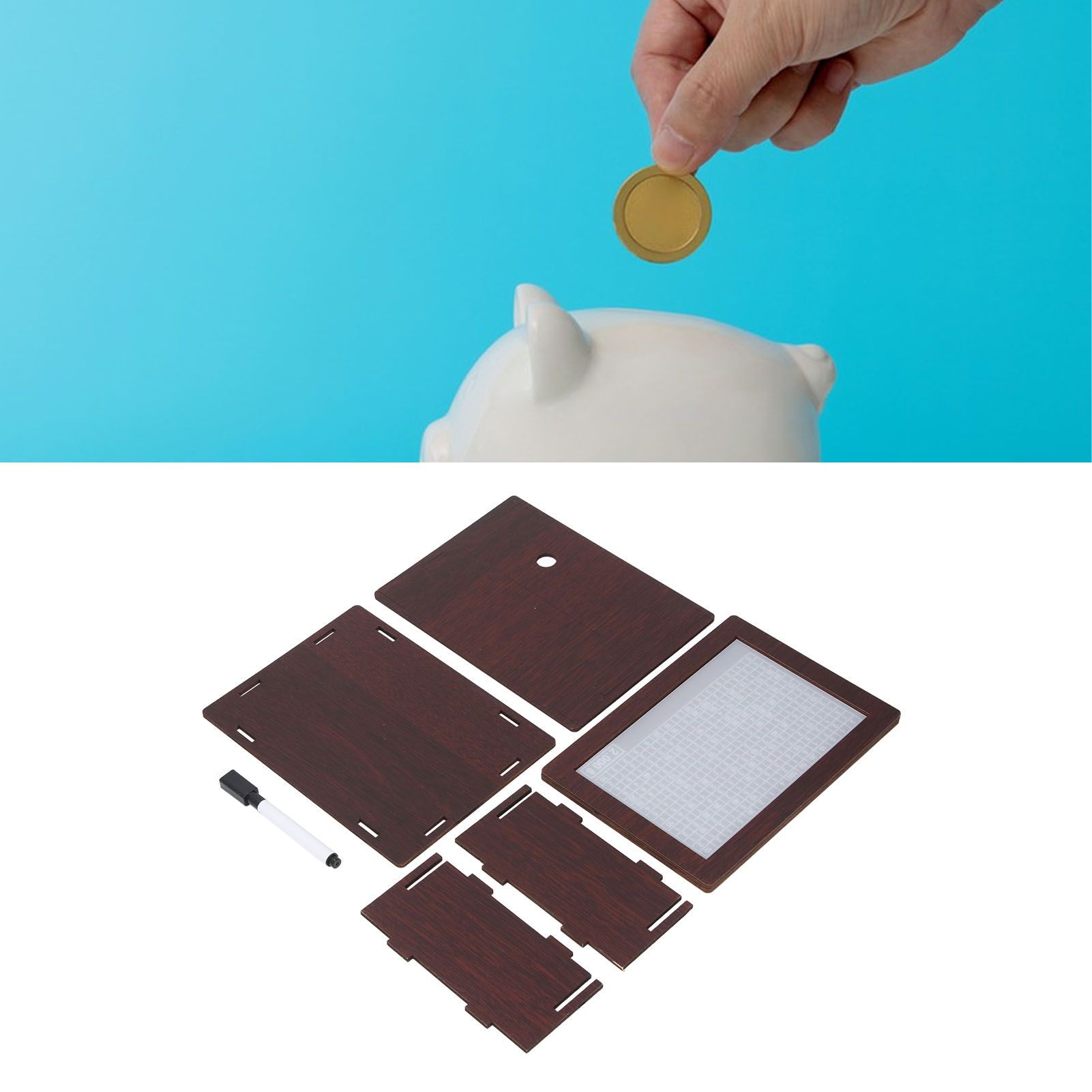 Money Saving Box with Counter Coin Challenge Bank Cash Vault Storage Case view 11
