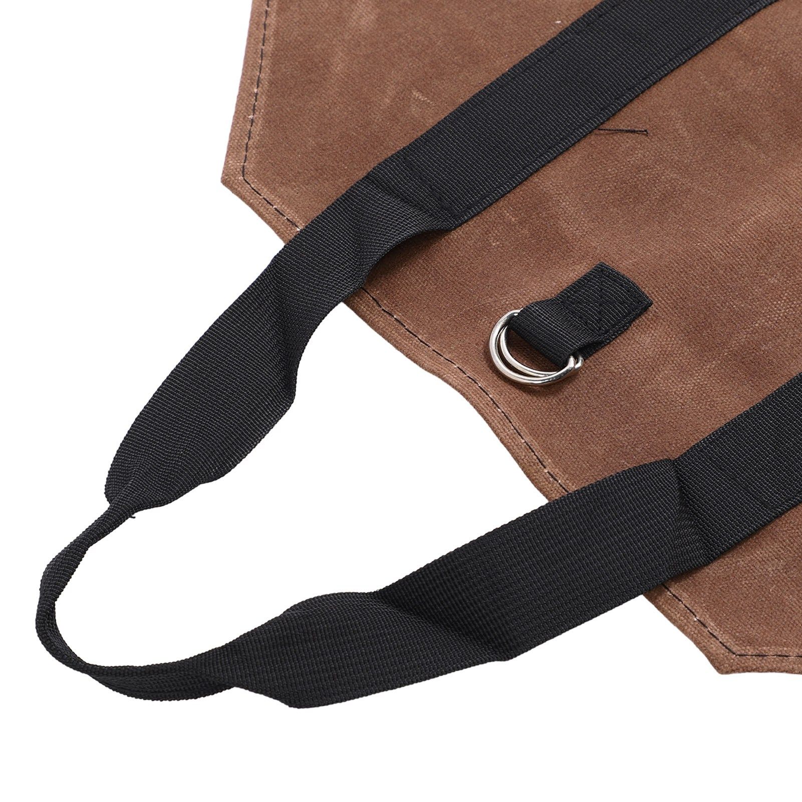 Waxed Canvas Log Carrier Bag Firewood Holder Fireplace Wood Stove Accessories view 5