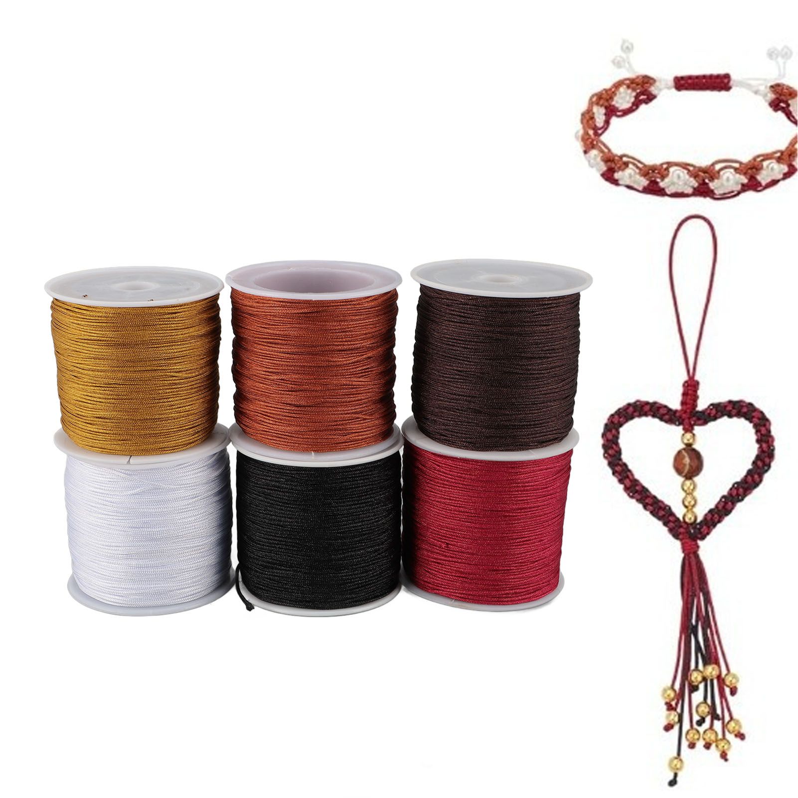 DIY Handcrafted Beading Rope Jewelry Cord 0.8mm Chinese Knot Cord for view 11