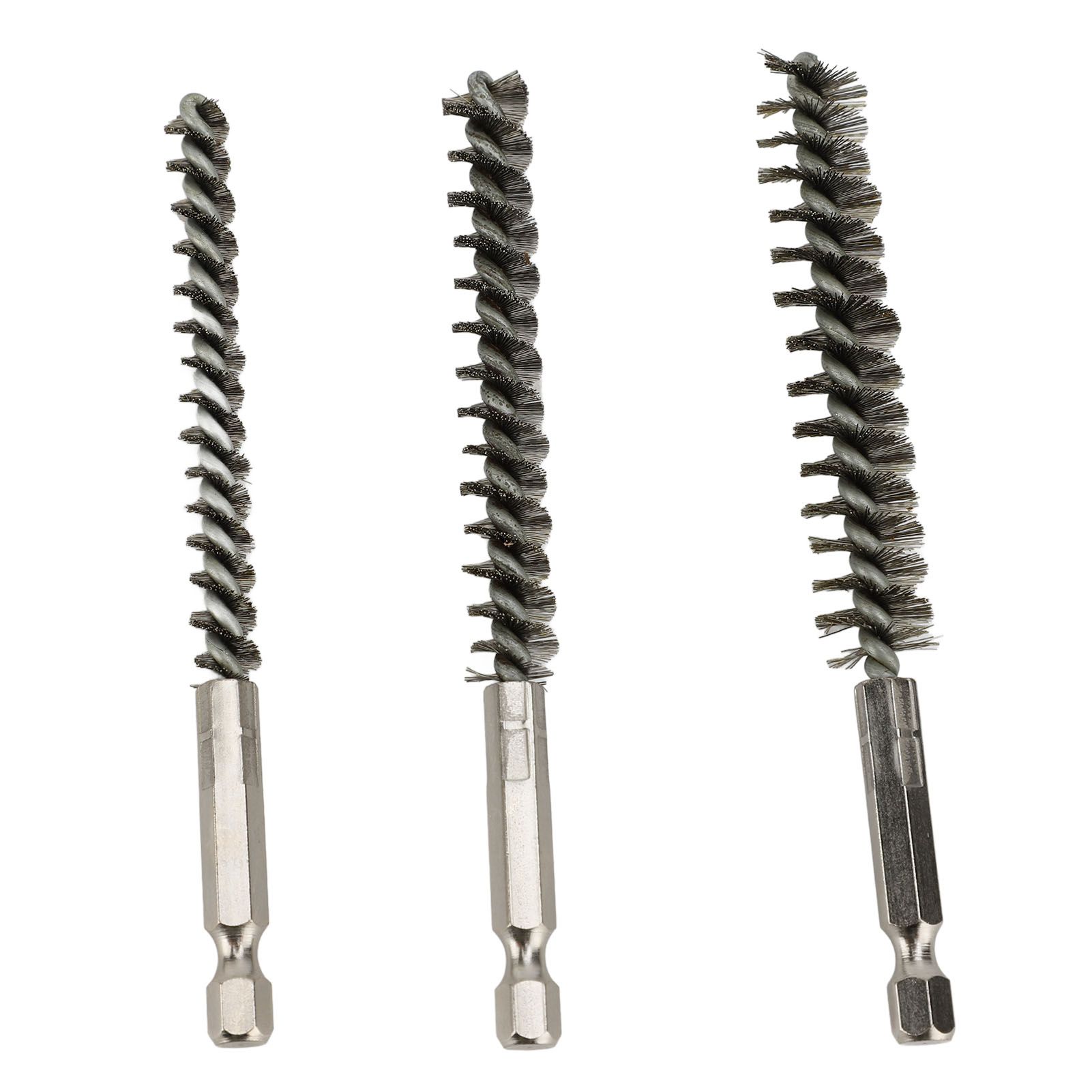 8PCS Pipe Brush 304 Stainless Steel Hex Shank Bore Cleaning Brushes Set for view 2