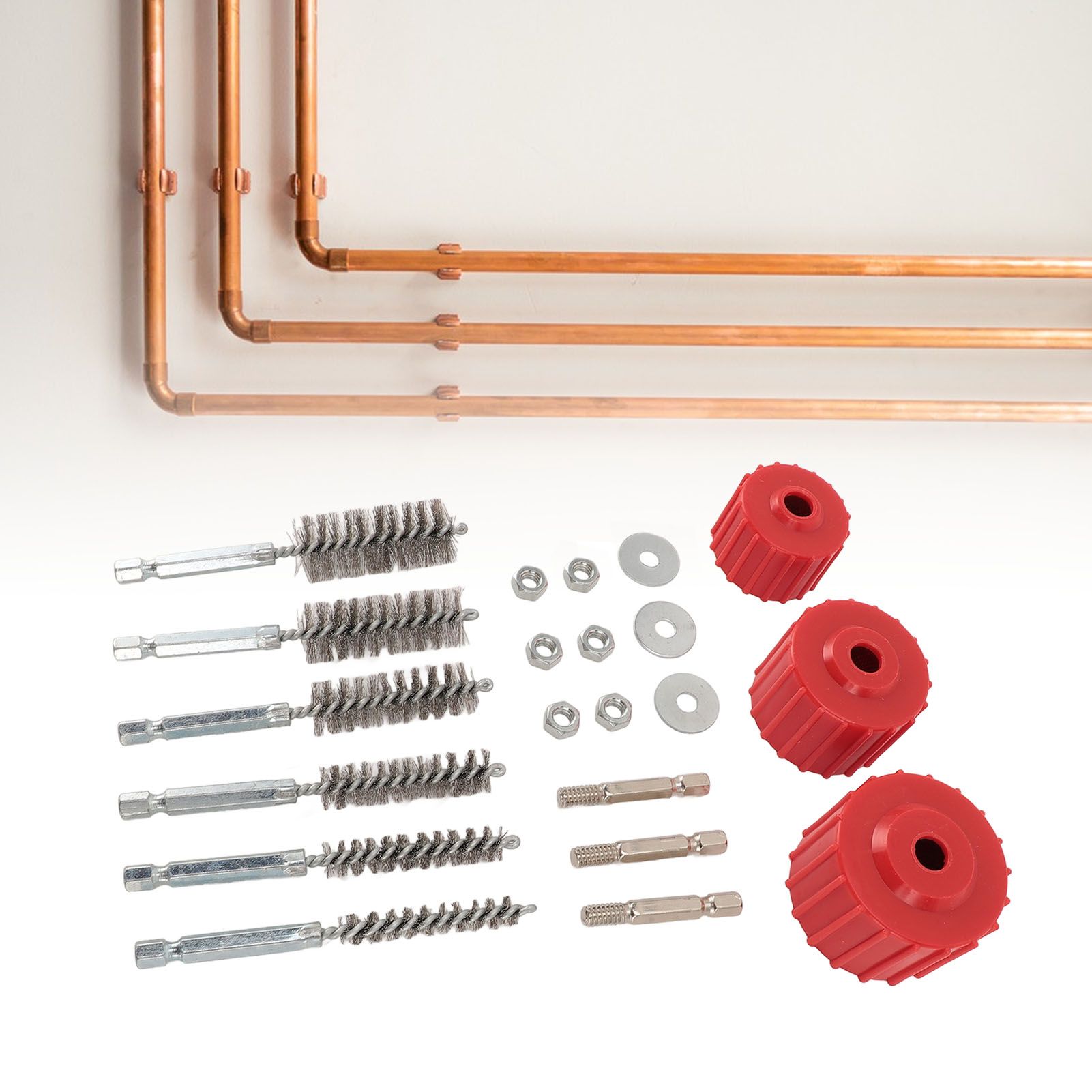 Copper Pipe Cleaner for Power Drill 1/2 3/4 1 Inch Tube Cleaning Brush with view 11