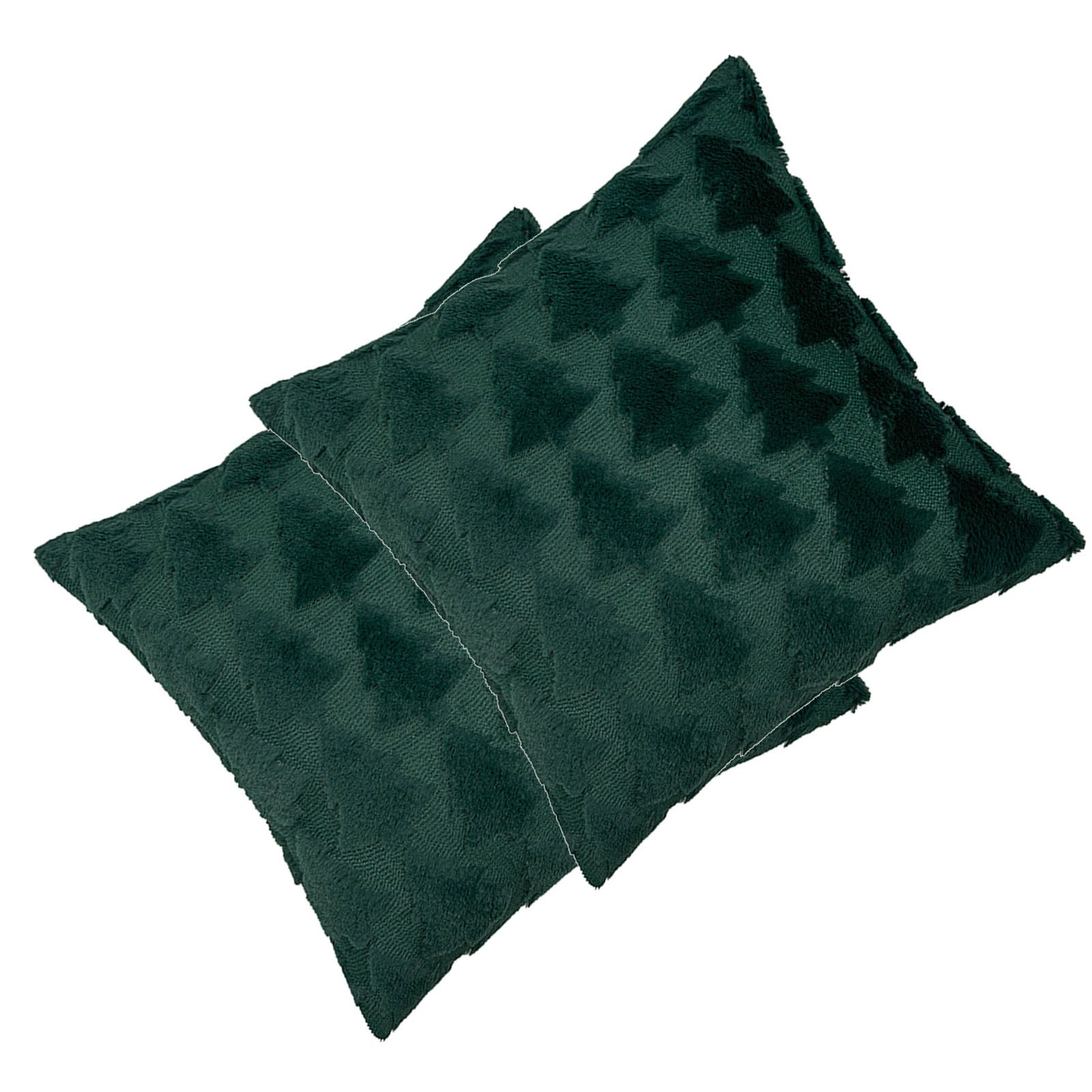 2pcs Xmas Tree Throw Pillow Covers Dark Green Decorative Soft Pillowcases for view 4