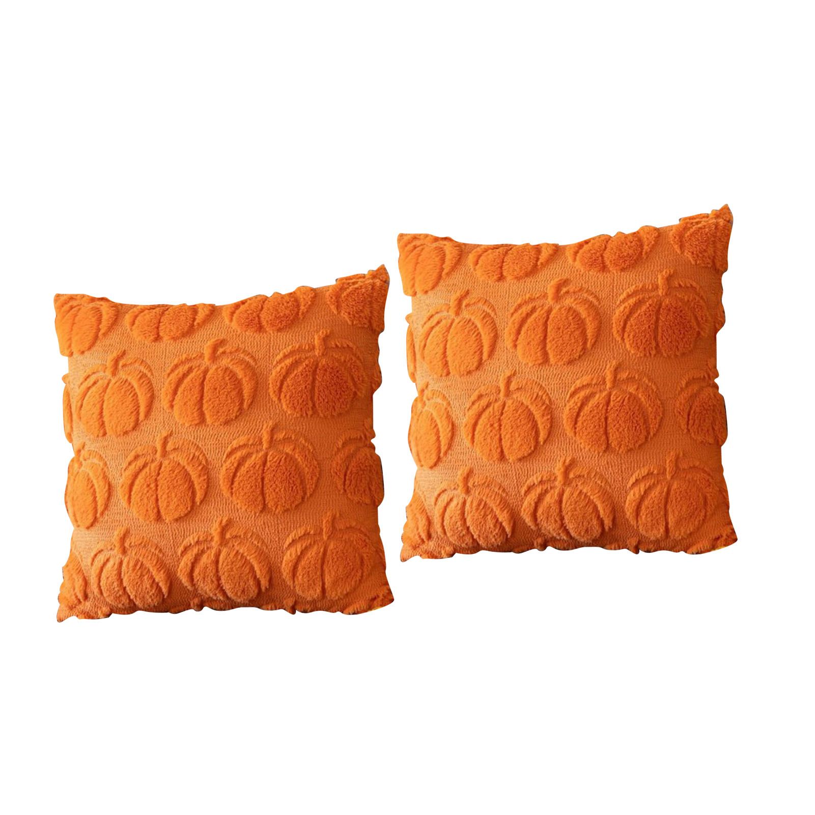 2pcs Pumpkin Fall Decorative Throw Pillow Covers Soft Pillow Cases for Chair