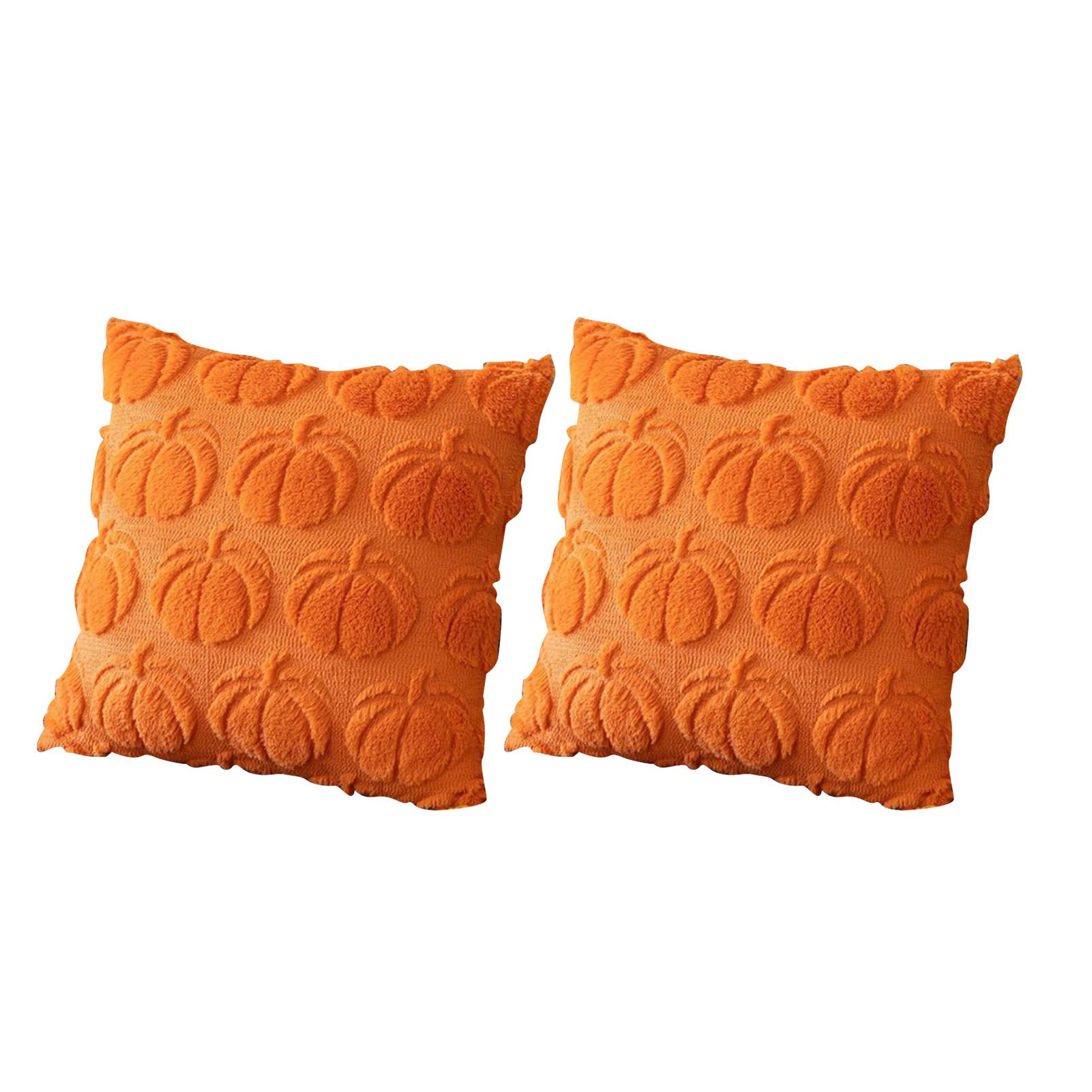 2pcs Pumpkin Fall Decorative Throw Pillow Covers Soft Pillow Cases for Chair view 3