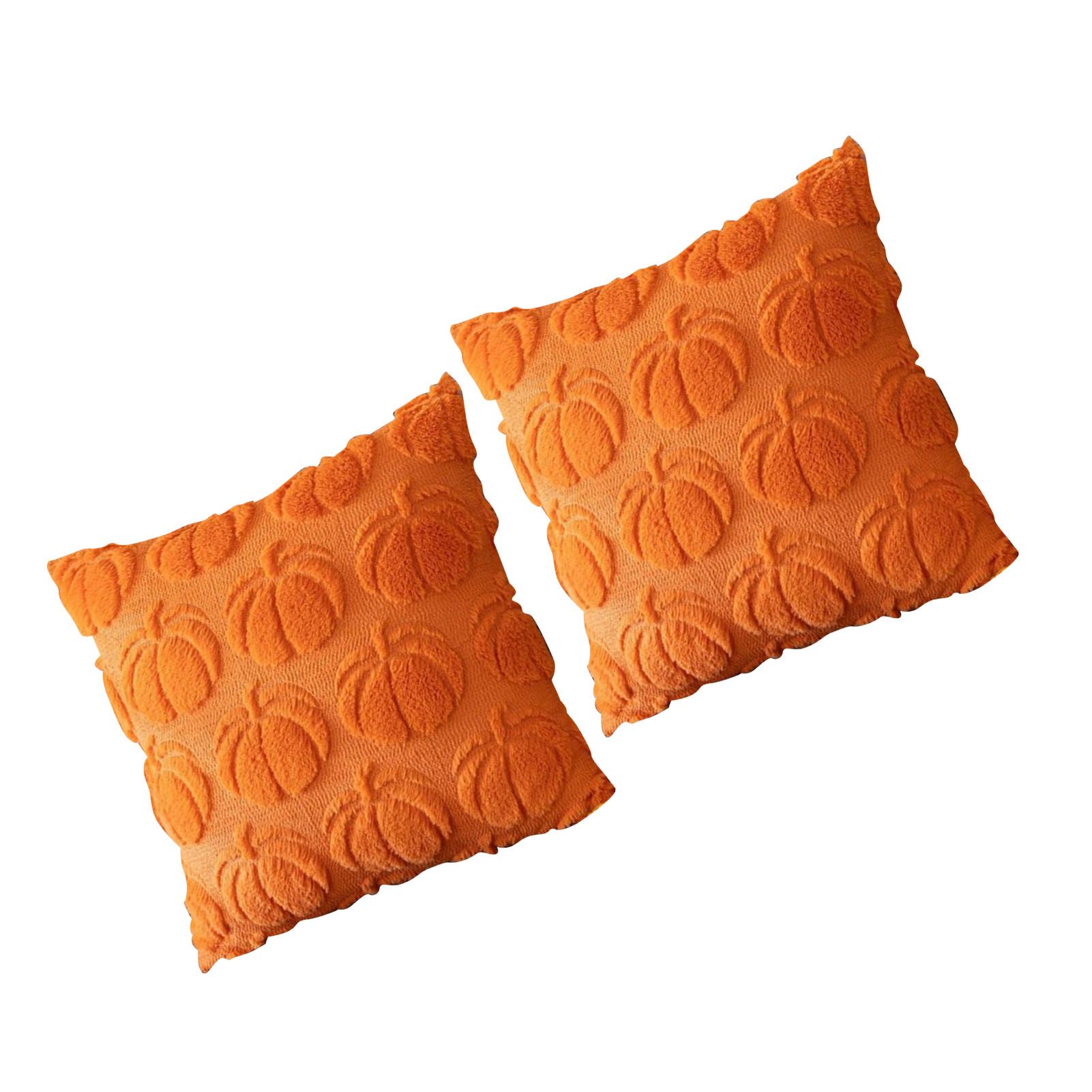 2pcs Pumpkin Fall Decorative Throw Pillow Covers Soft Pillow Cases for Chair view 4