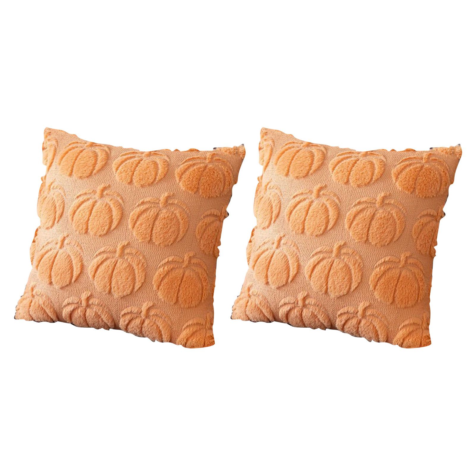 2pcs Pumpkin Fall Decorative Throw Pillow Covers Soft Pillow Cases for Chair view 3