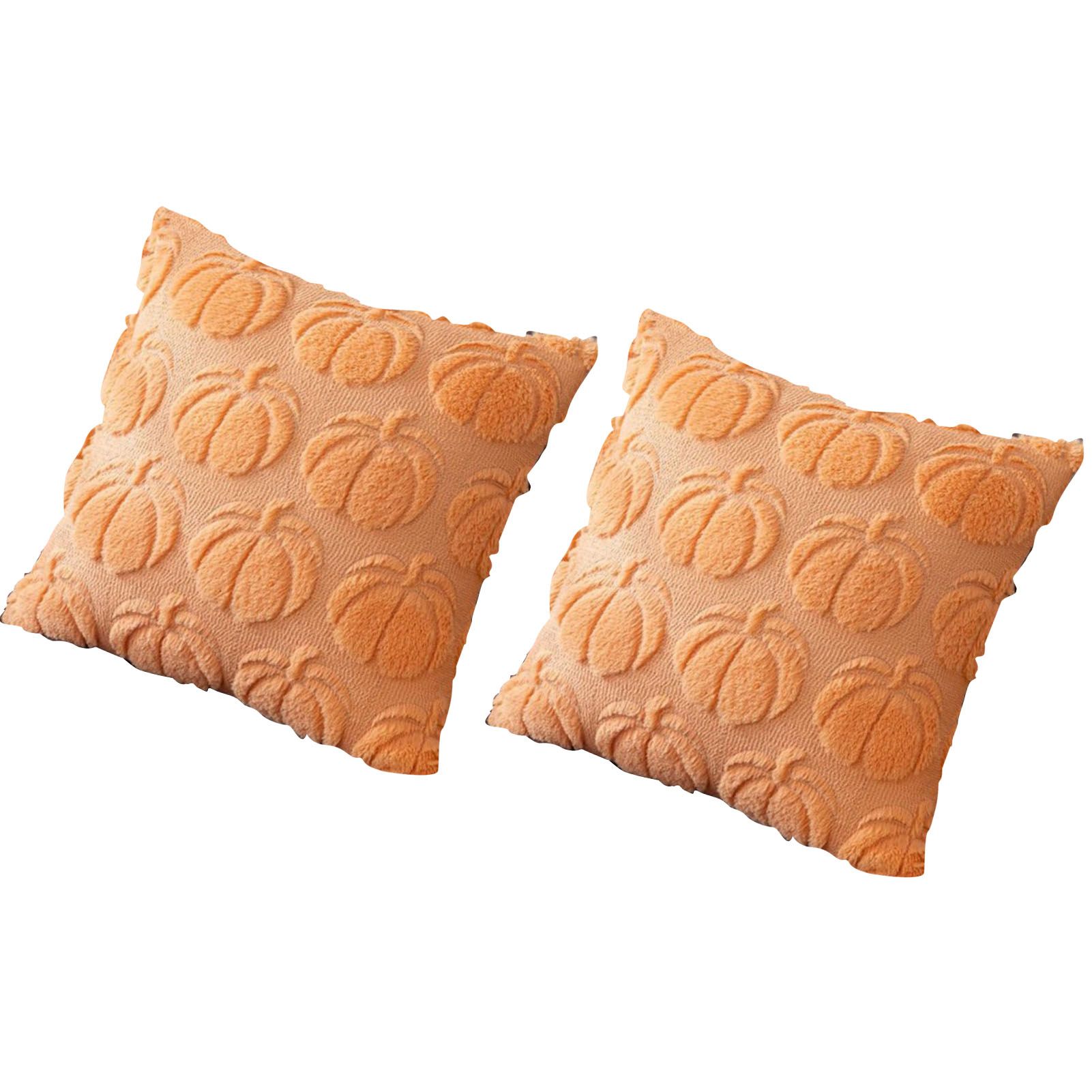 2pcs Pumpkin Fall Decorative Throw Pillow Covers Soft Pillow Cases for Chair view 4
