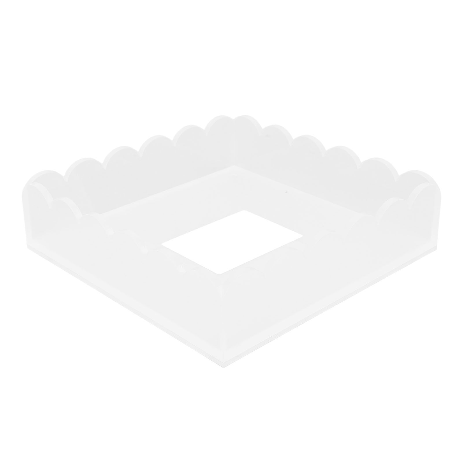 Acrylic Scalloped Tray with Magnetic Mat Base Clear Multi Functional Photo
