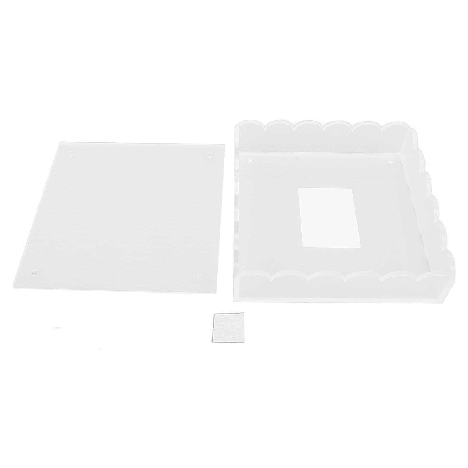 Acrylic Scalloped Tray with Magnetic Mat Base Clear Multi Functional Photo view 3