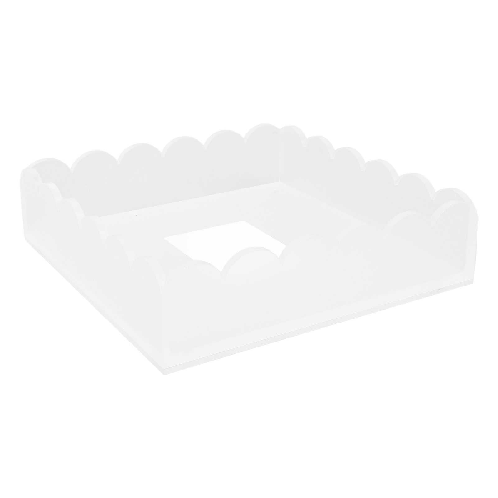 Acrylic Scalloped Tray with Magnetic Mat Base Clear Multi Functional Photo view 6