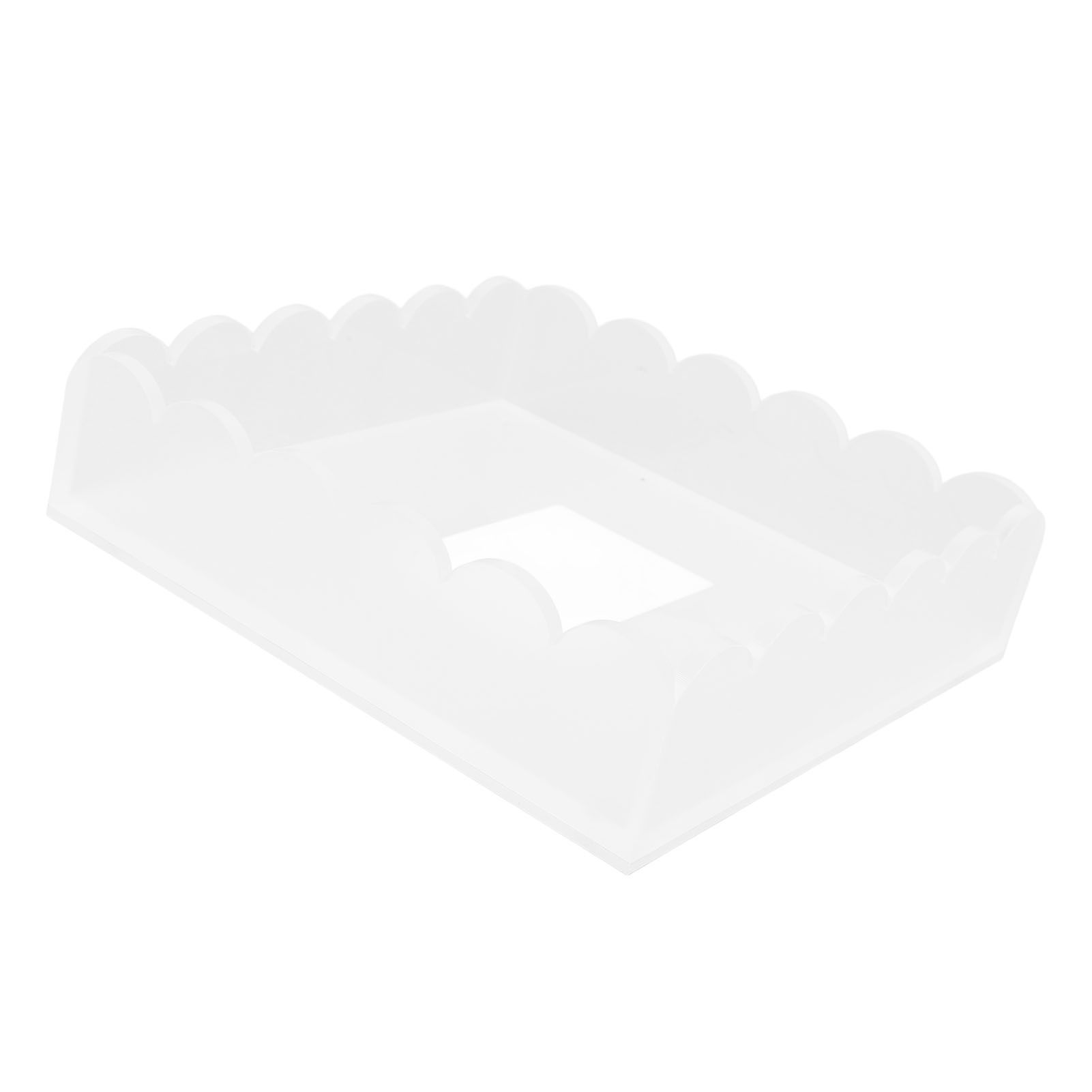 Acrylic Scalloped Tray with Magnetic Mat Base Clear Multi Functional Photo view 10