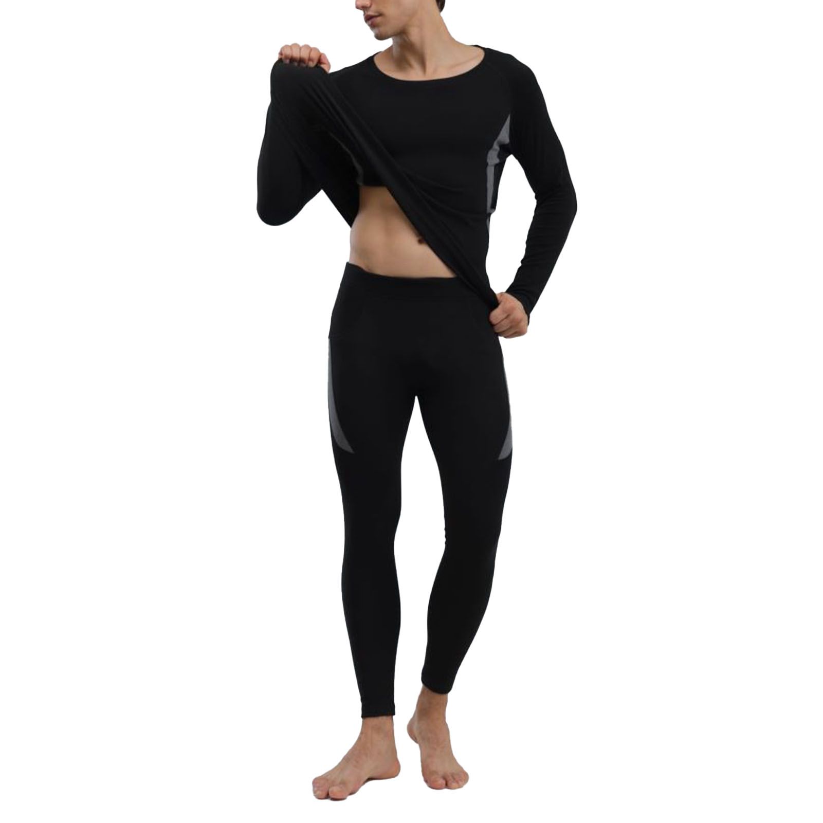 Men Thermal Underwear Seamless Absorbent Breathable Men Base Layer Set for view 4