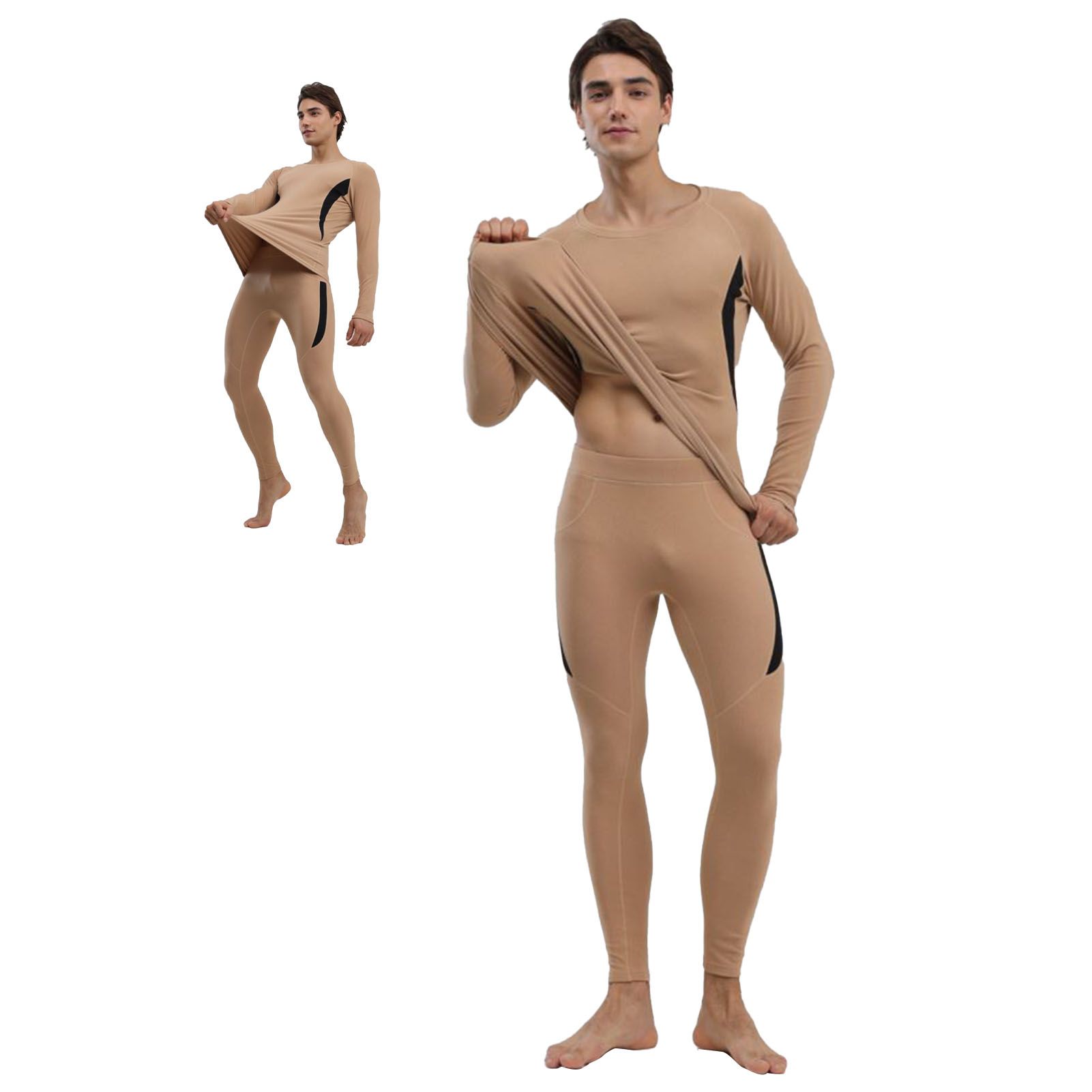Men Thermal Underwear Set Tight Fit Warm Long Johns Long Sleeve Shirts Thermal view 6