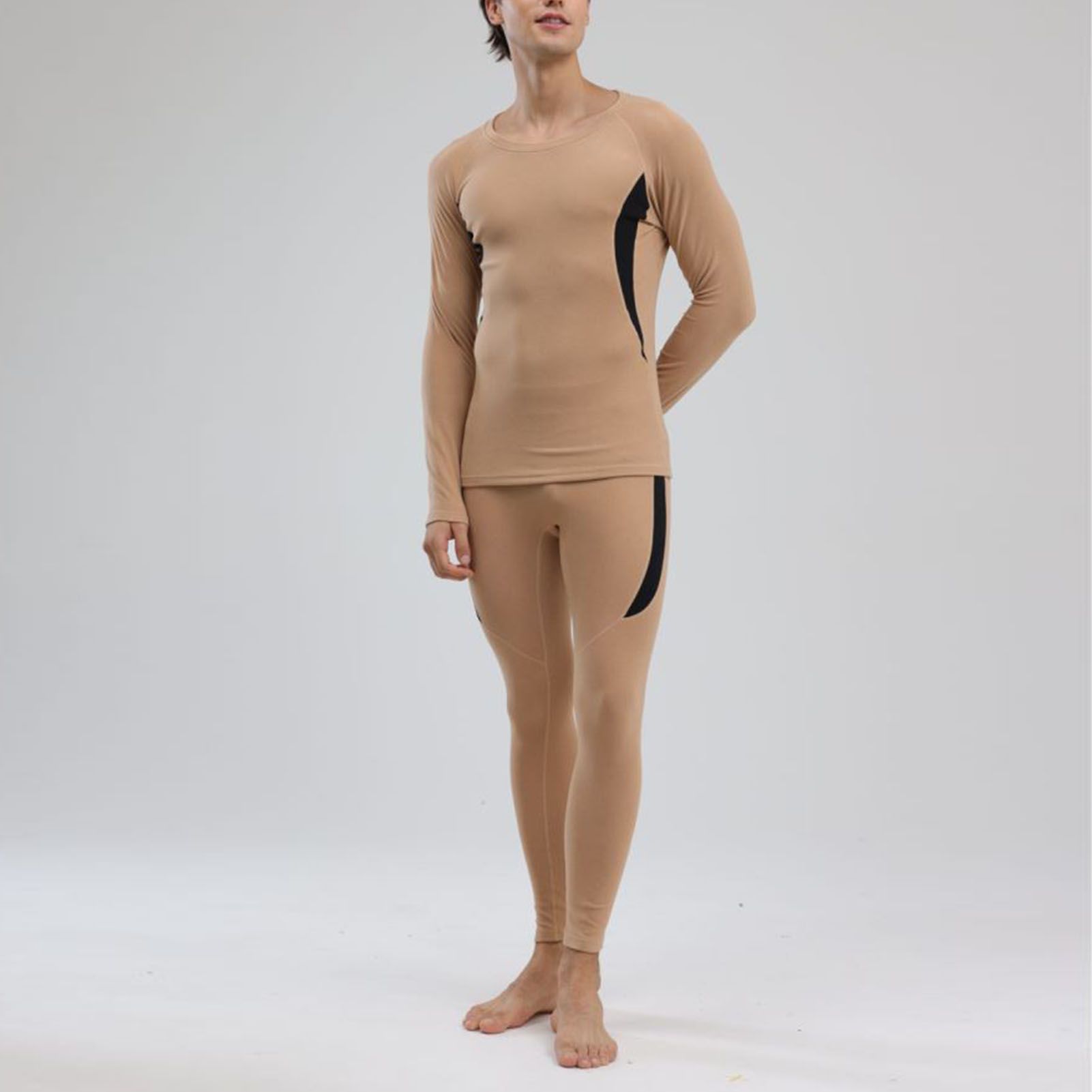Men Thermal Underwear Set Tight Fit Warm Long Johns Long Sleeve Shirts Thermal view 8
