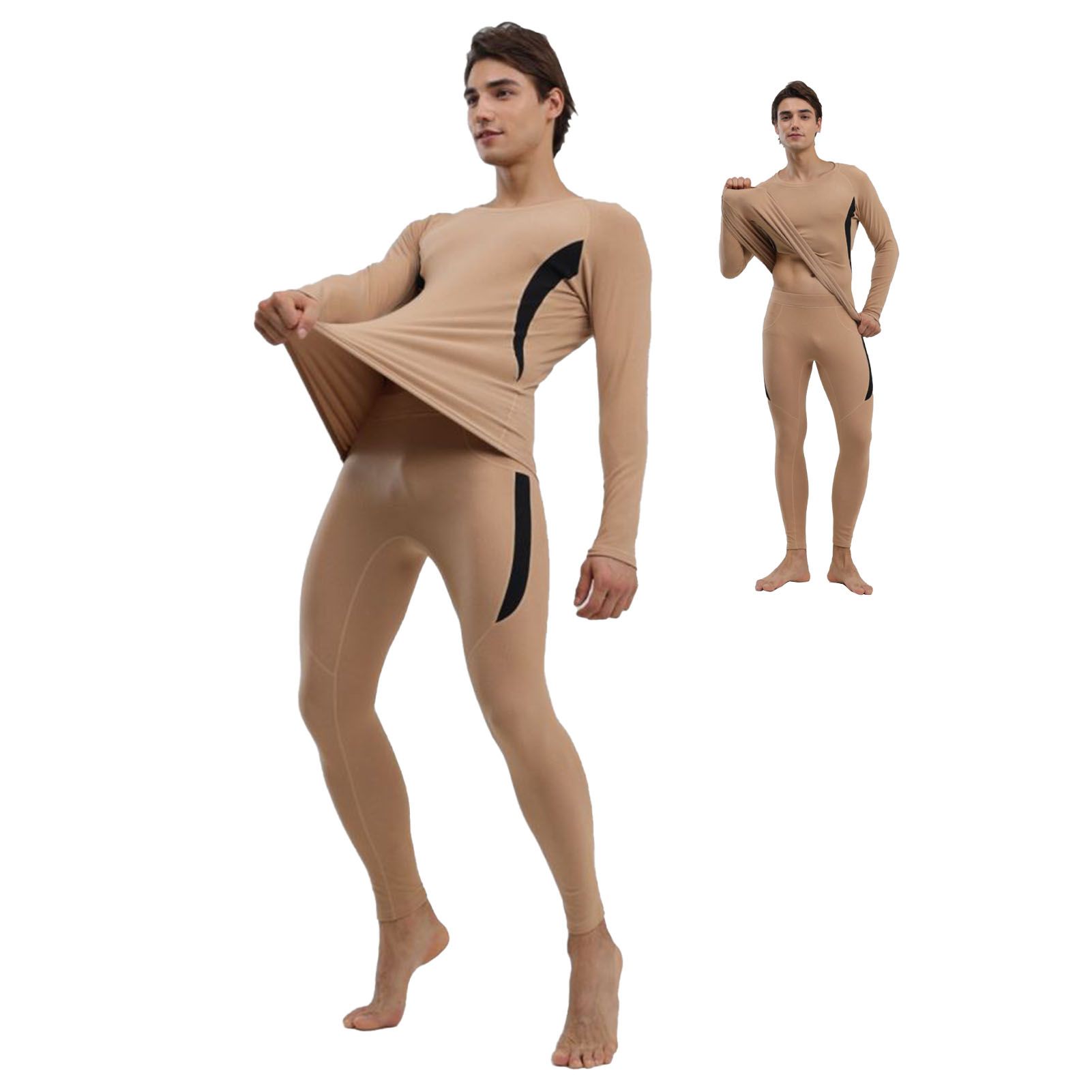 Men Thermal Underwear Set Tight Fit Warm Long Johns Long Sleeve Shirts Thermal view 4