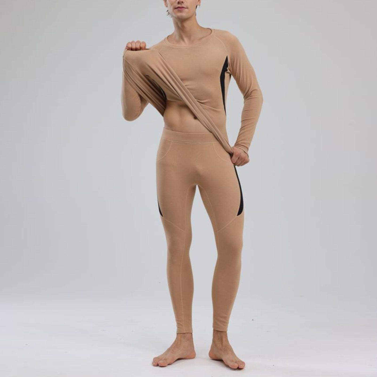 Men Thermal Underwear Set Tight Fit Warm Long Johns Long Sleeve Shirts Thermal view 9
