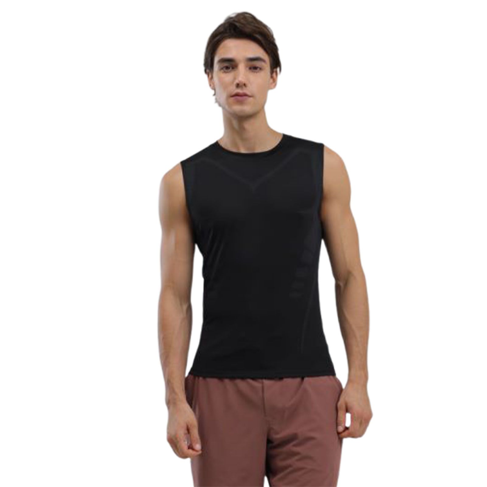 Men Tank Top Quick Drying Sleeveless Shirt Summer Spring Black Workout Vest view 2