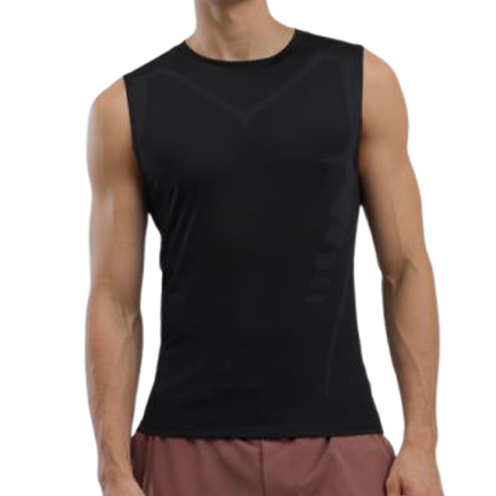 Men Tank Top Quick Drying Sleeveless Shirt Summer Spring Black Workout Vest view 3