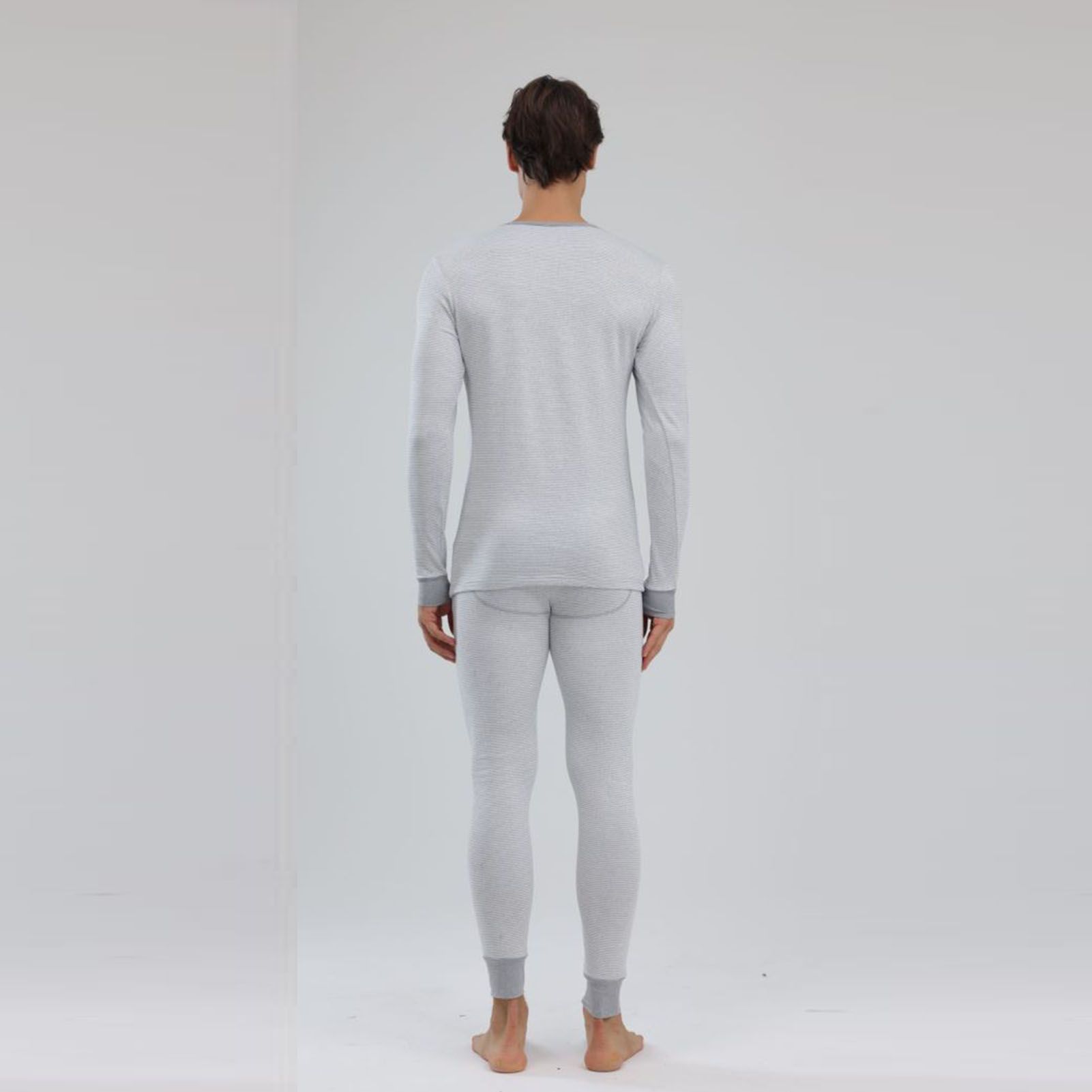 1 Set Men Thermal Underwear Set Knit Slim Fit Stylish Warm Winter Base Layer view 6