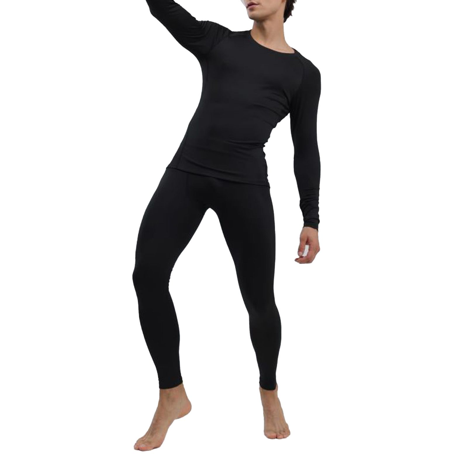 Men's Thermal Underwear Black Stylish Soft Close Fitting Men Cold Weather Top