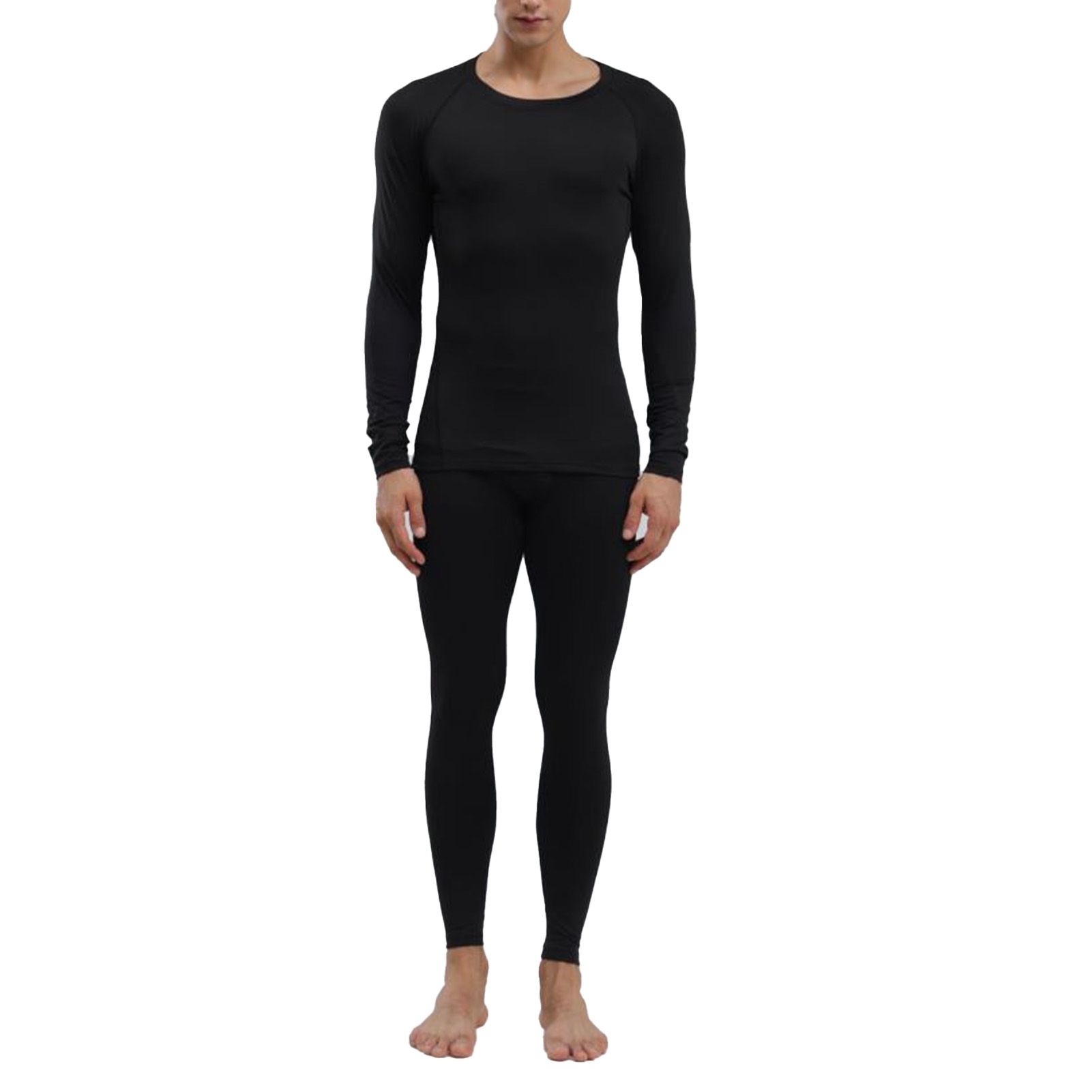 Men's Thermal Underwear Black Stylish Soft Close Fitting Men Cold Weather Top view 2