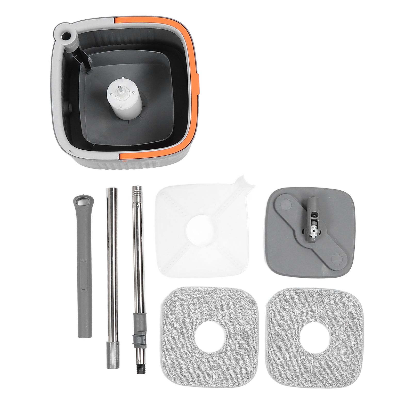 Mop Bucket Set with 2 Pieces Cloth 360 Degree Rotating Microfiber Mop Tool Dry view 3