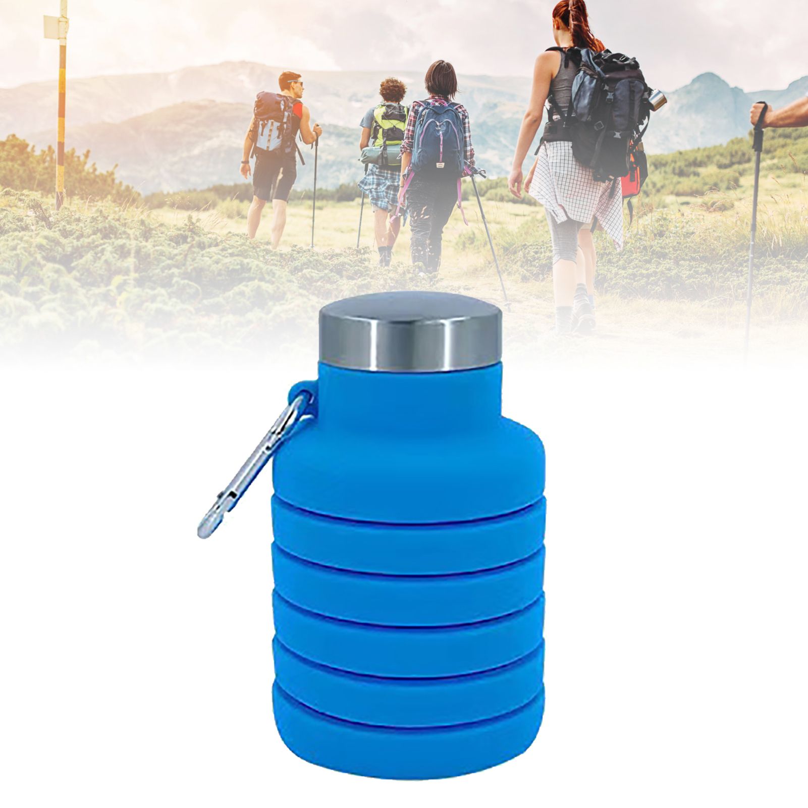 Folding Silicone Cup 500ml Portable Drinking Cup Travel Cup for Outdoor view 8