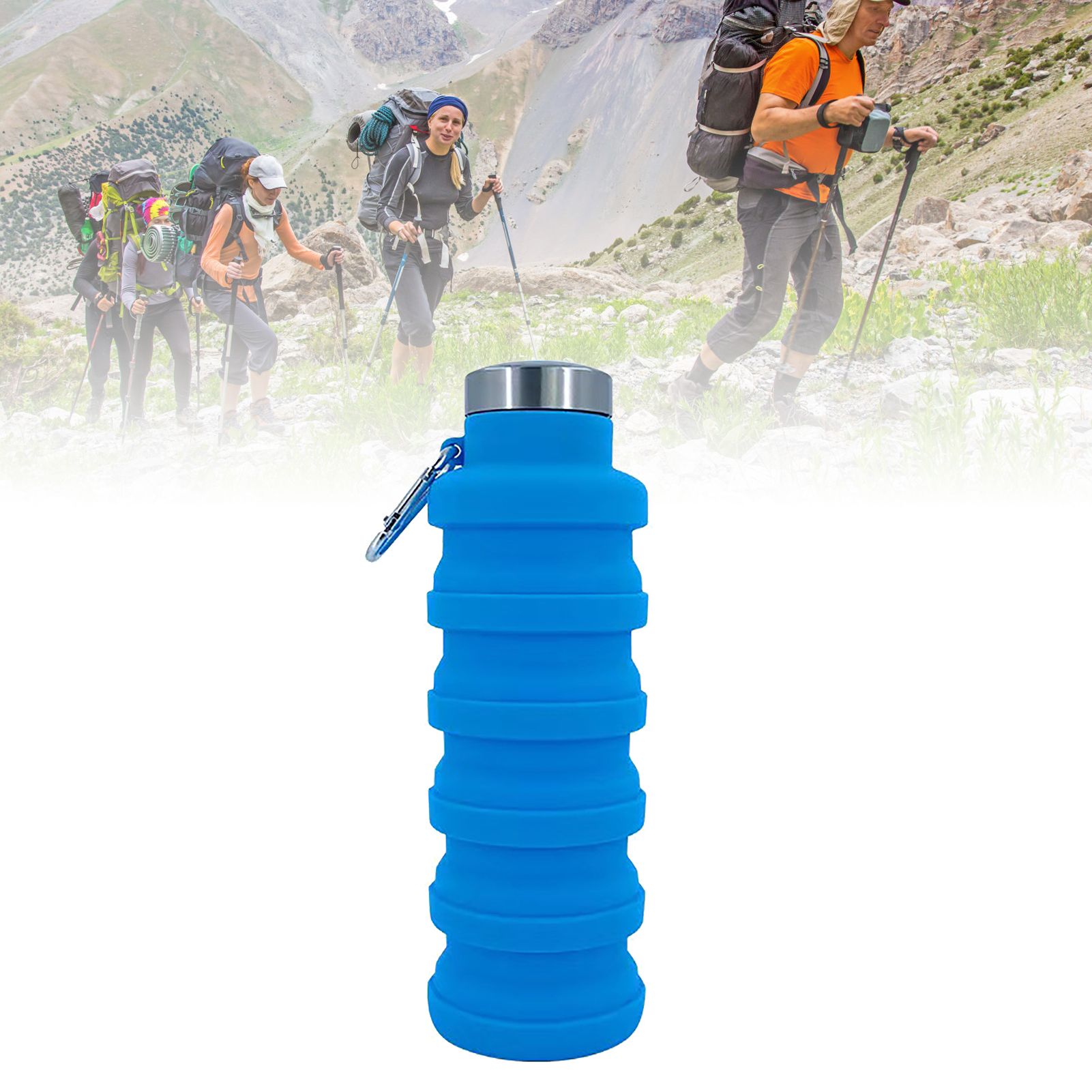 Folding Silicone Cup 500ml Portable Drinking Cup Travel Cup for Outdoor view 9