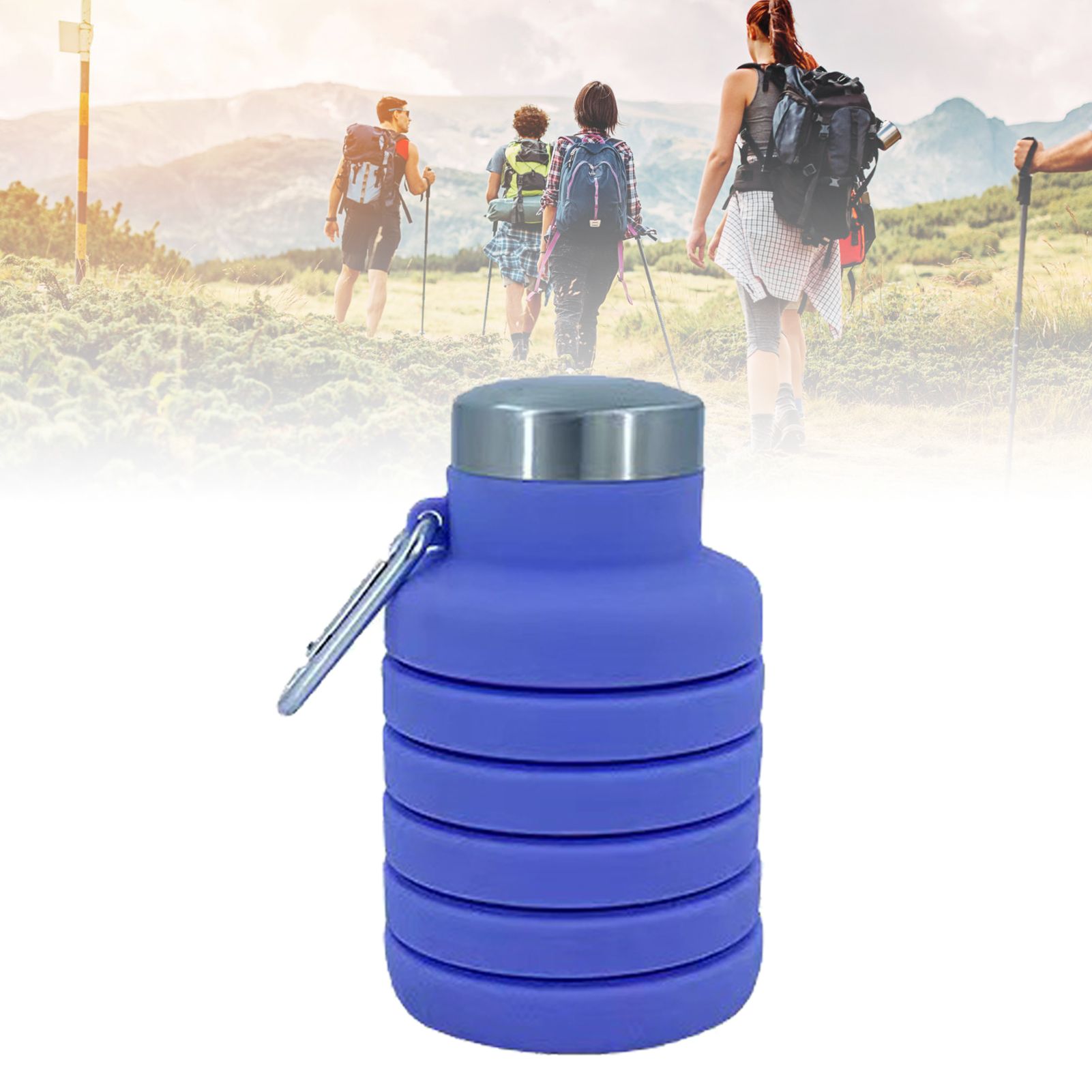 Folding Silicone Cup 500ml Portable Drinking Cup Travel Cup for Outdoor view 8