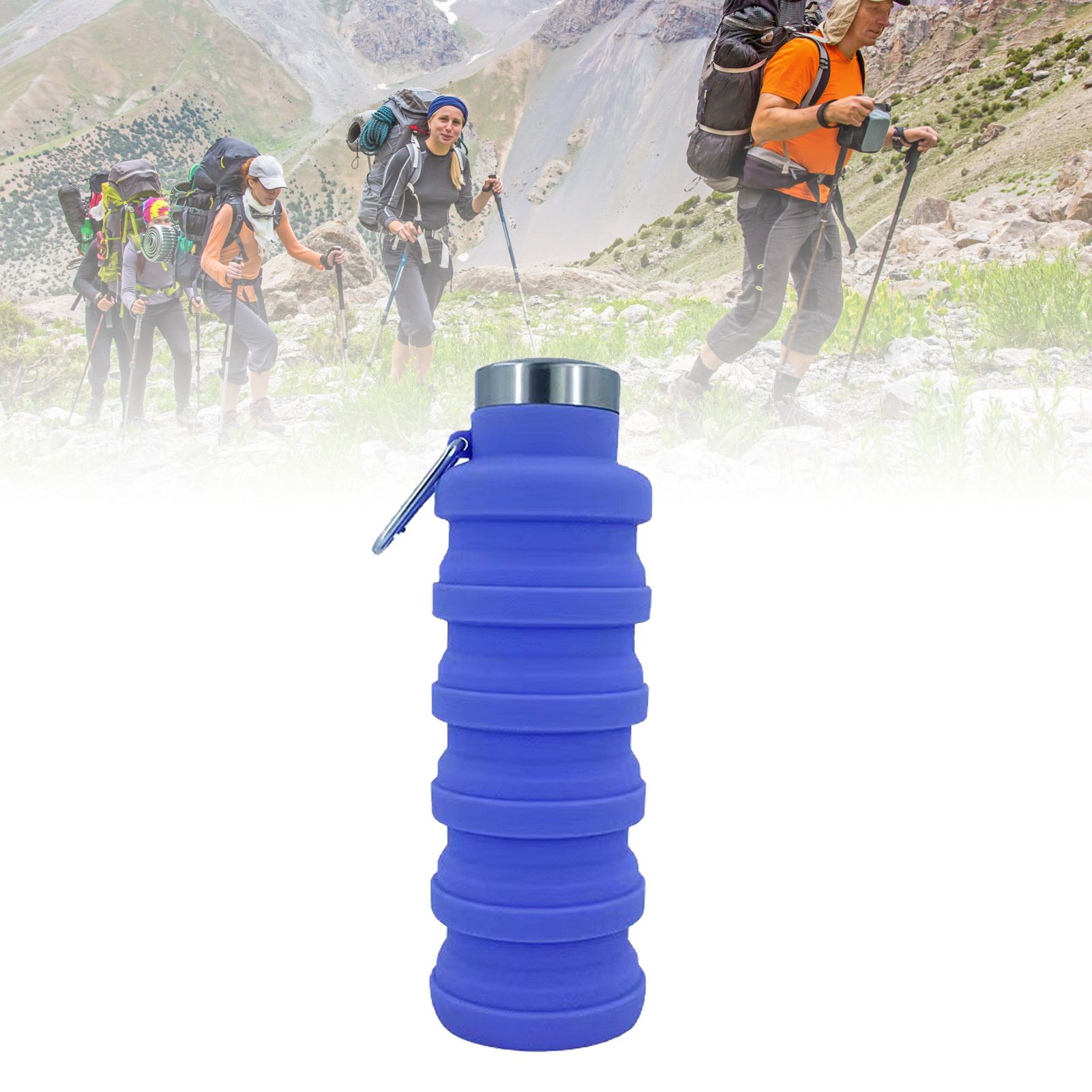 Folding Silicone Cup 500ml Portable Drinking Cup Travel Cup for Outdoor view 9