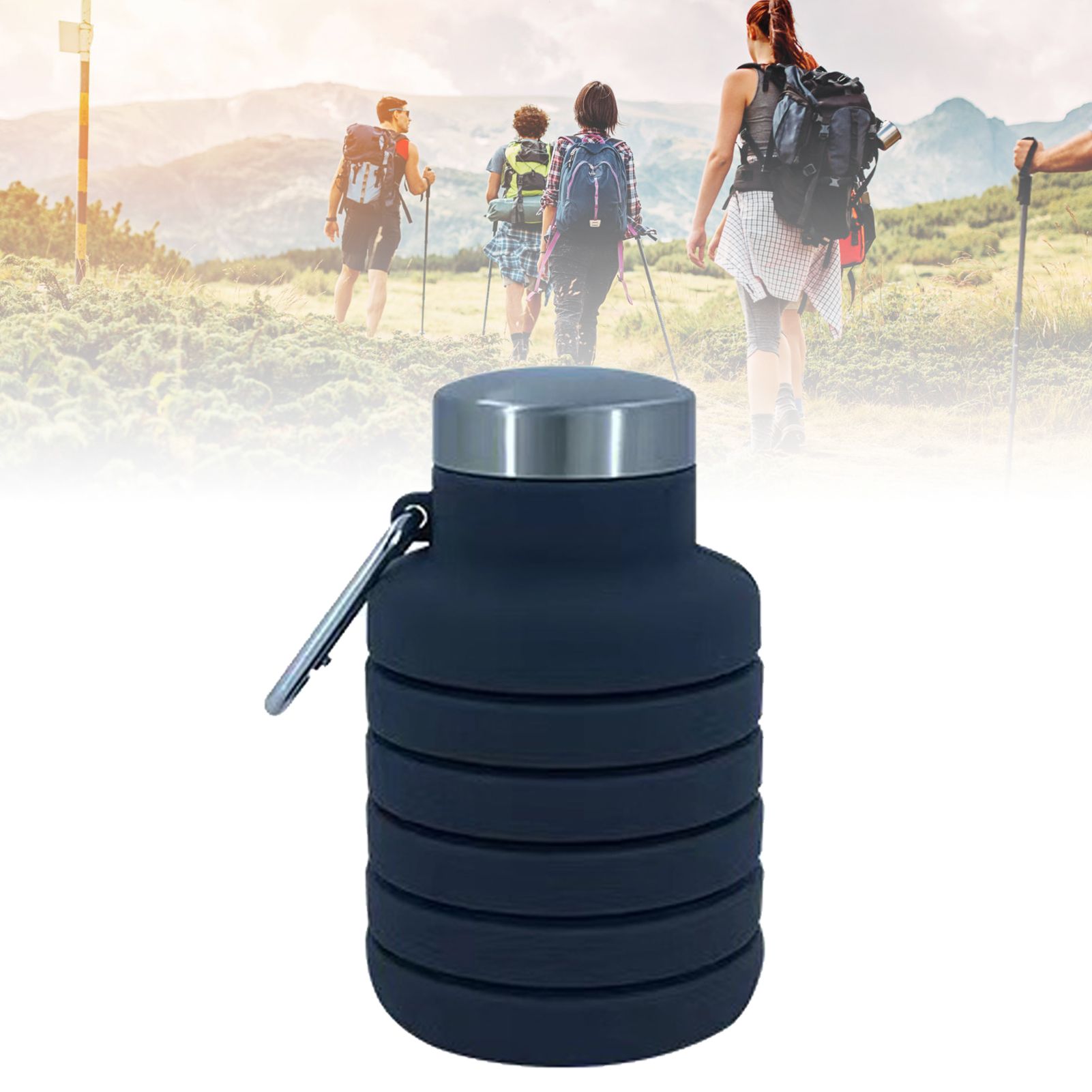 Folding Silicone Cup 500ml Portable Drinking Cup Travel Cup for Outdoor view 8