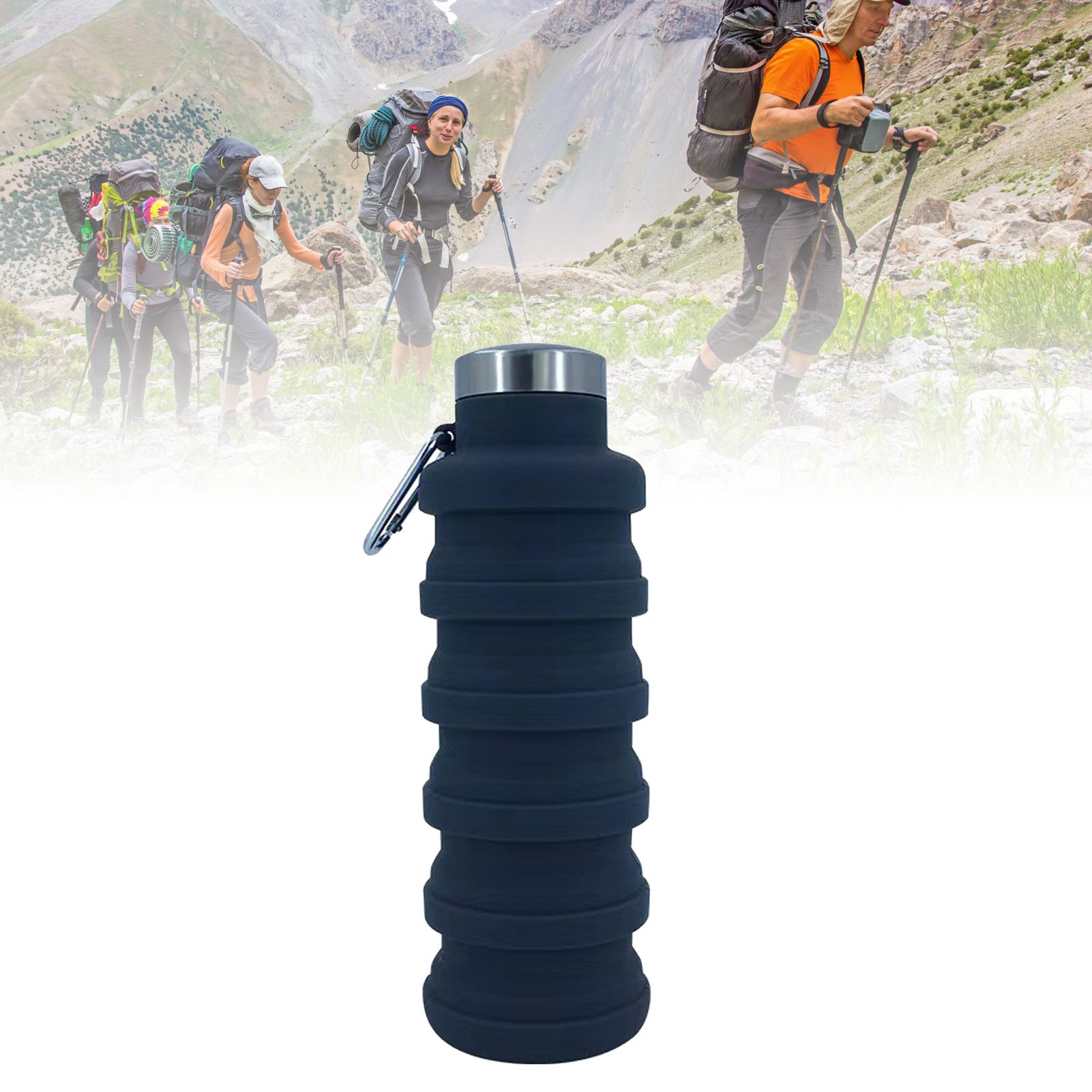 Folding Silicone Cup 500ml Portable Drinking Cup Travel Cup for Outdoor view 9