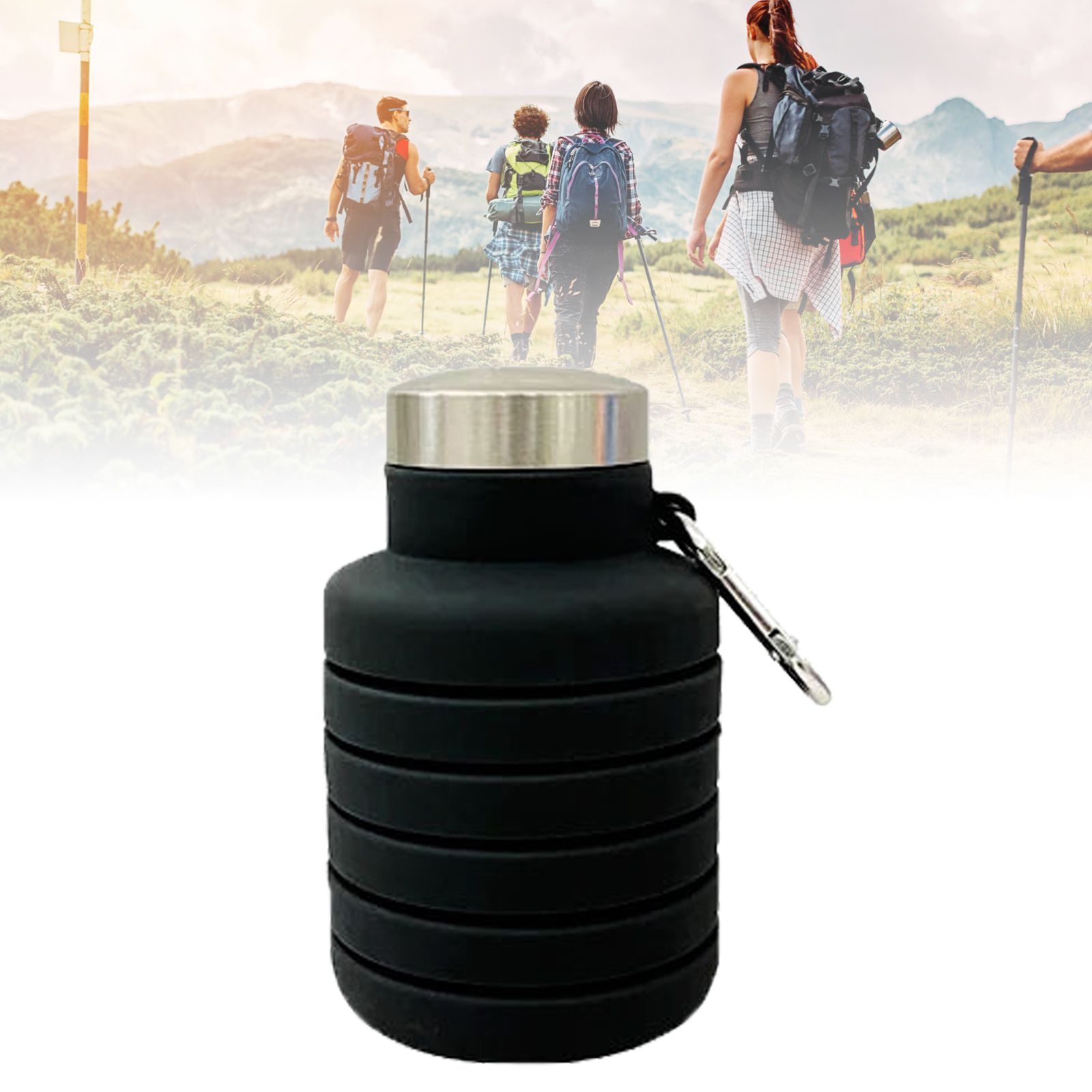 Folding Silicone Cup 500ml Portable Drinking Cup Travel Cup for Outdoor view 8