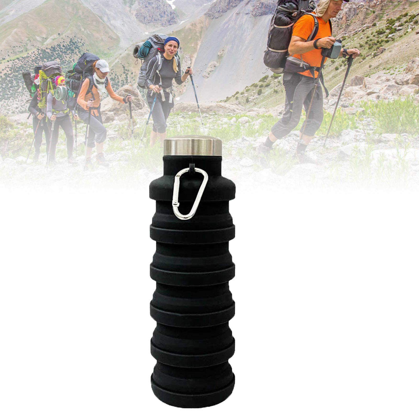 Folding Silicone Cup 500ml Portable Drinking Cup Travel Cup for Outdoor view 9