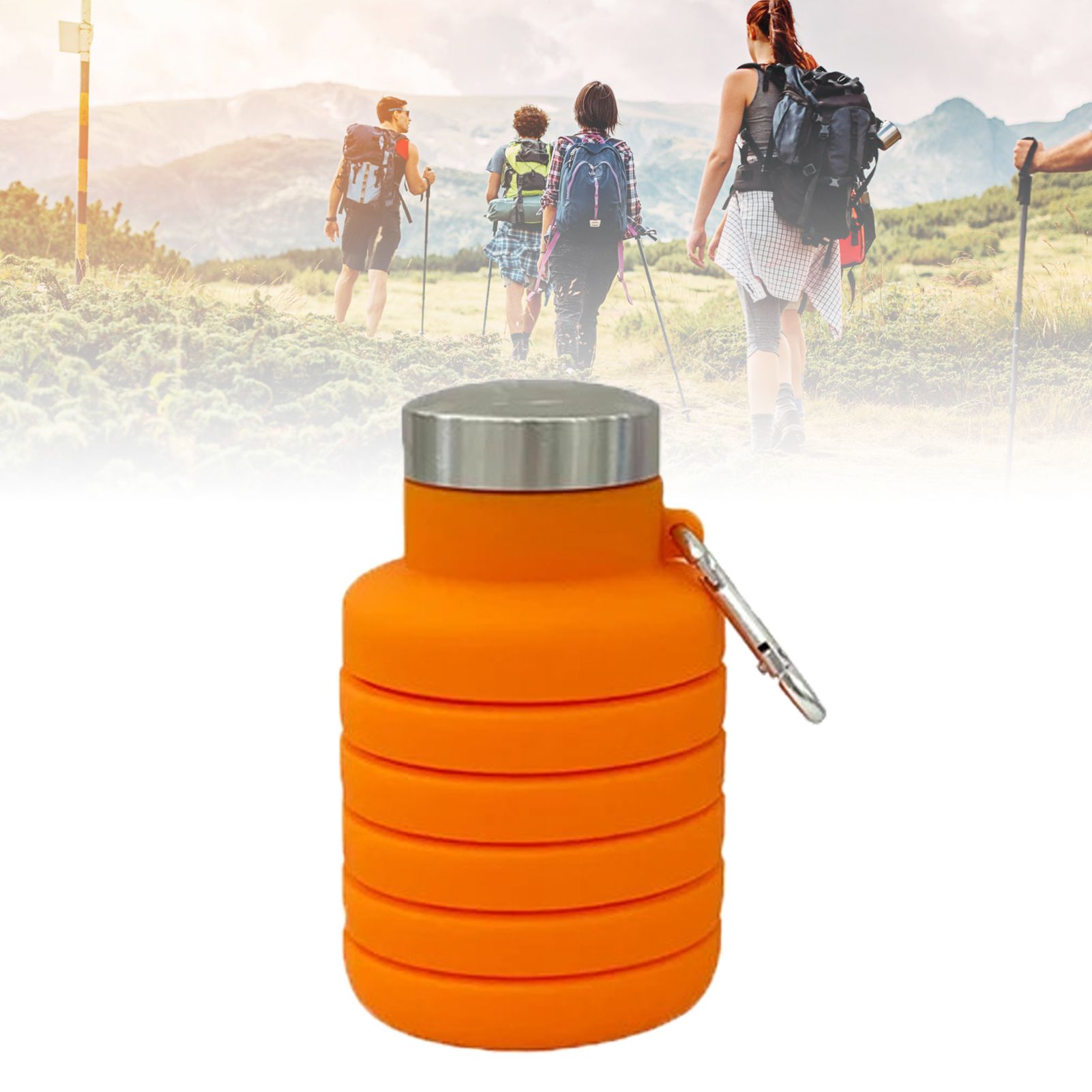 Folding Silicone Cup 500ml Portable Drinking Cup Travel Cup for Outdoor view 8