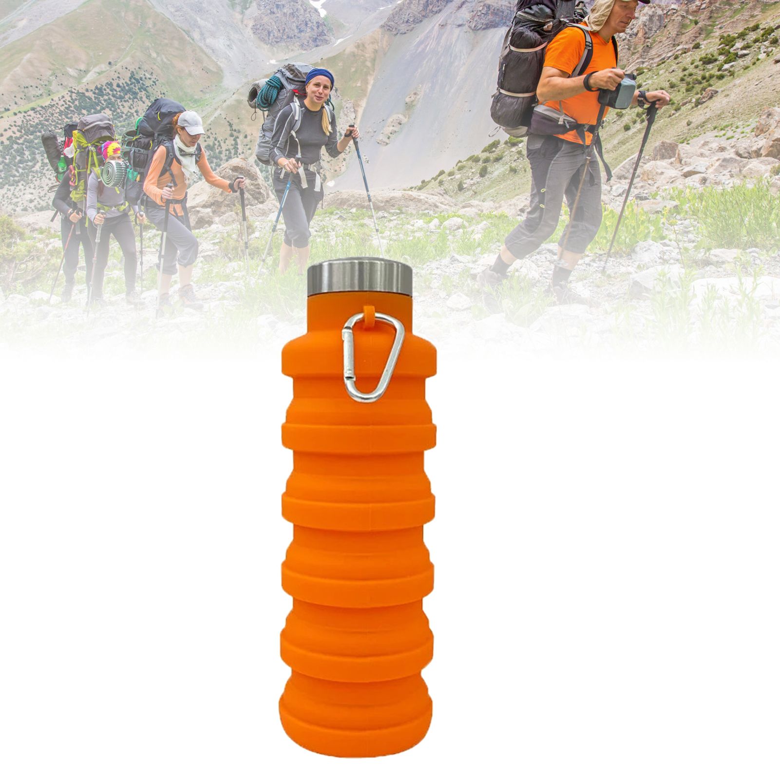 Folding Silicone Cup 500ml Portable Drinking Cup Travel Cup for Outdoor view 9